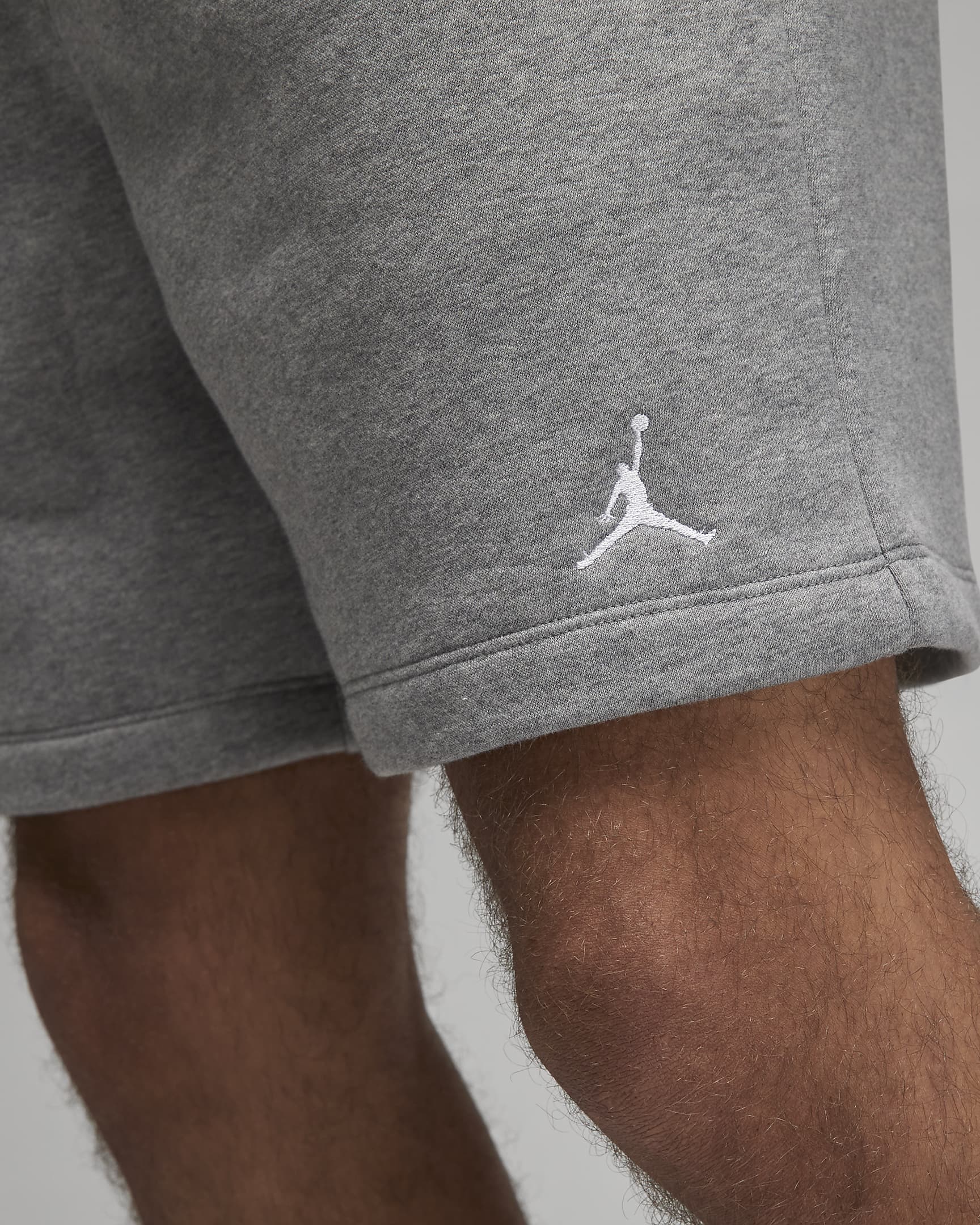 Jordan Brooklyn Fleece Herrenshorts - Carbon Heather/Weiß