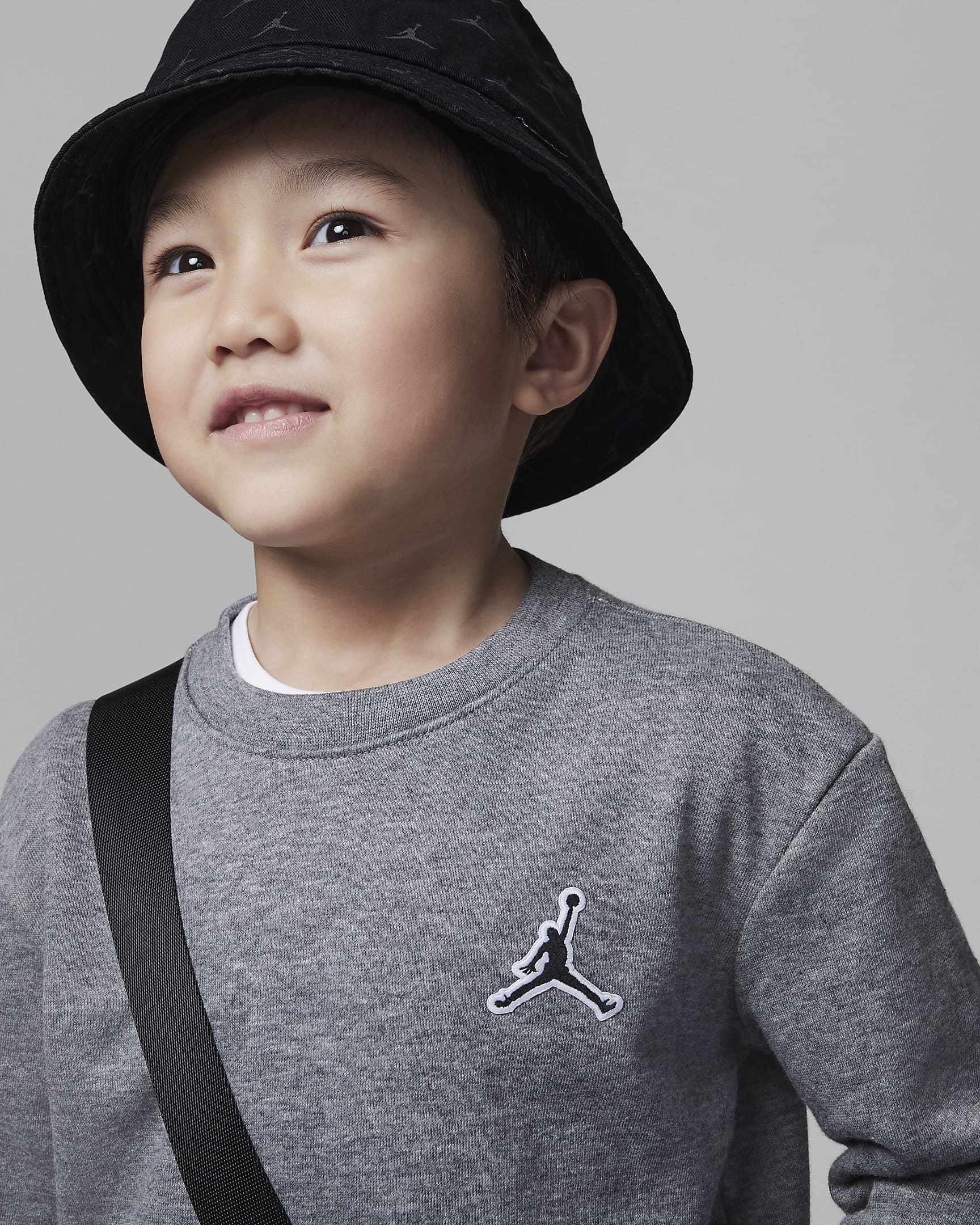 Jordan Essentials French Terry Crew Little Kids' Top - Carbon Heather