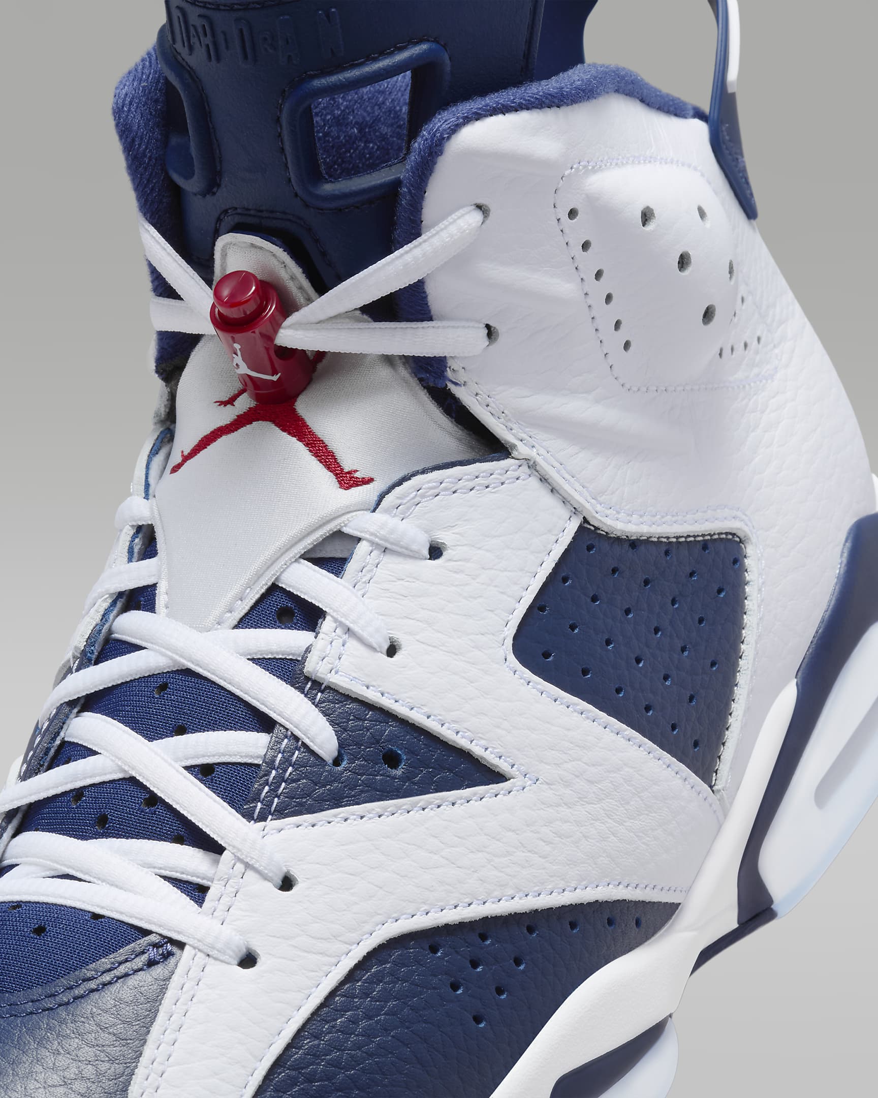 Air Jordan 6 Retro 'White and Midnight Navy' Men's Shoes - White/Midnight Navy/Varsity Red