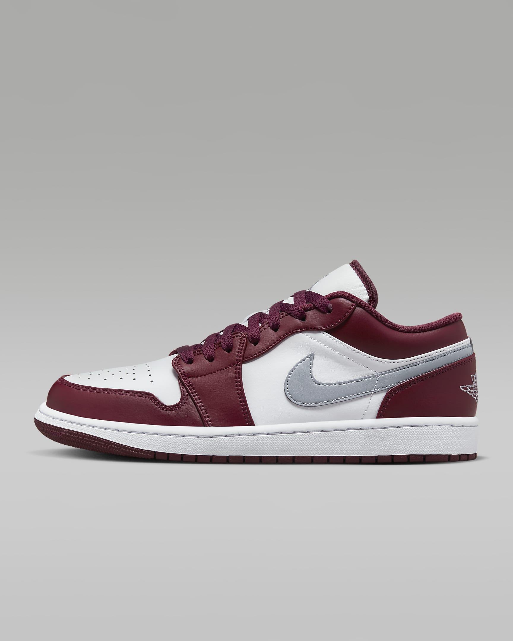 Air Jordan 1 Low Men's Shoes - Cherrywood Red/White/Cement Grey