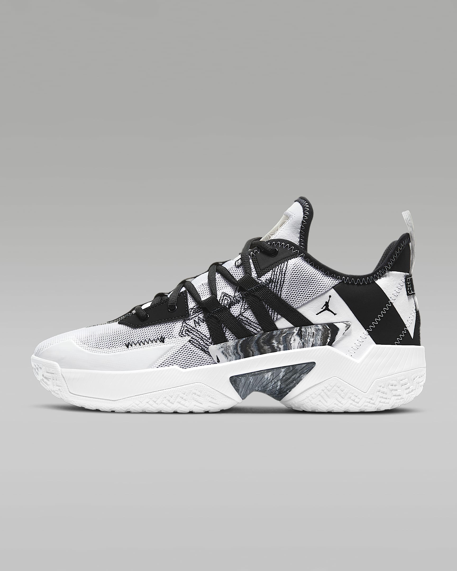 Jordan One Take II Basketball Shoes - White/Black/Wolf Grey/Black