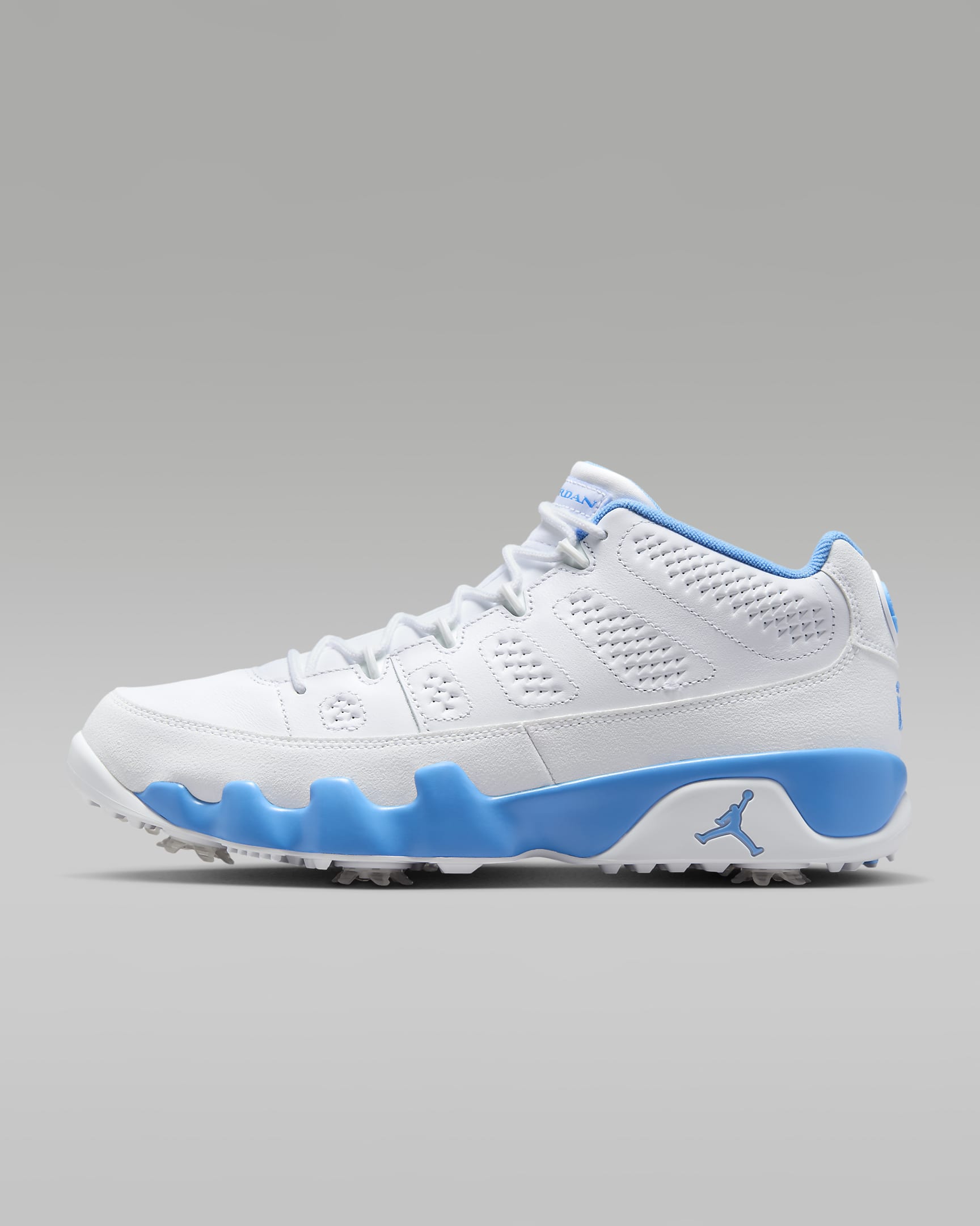 Air Jordan 9 G Sabatilles de golf - Blanc/Blanc/University Blue