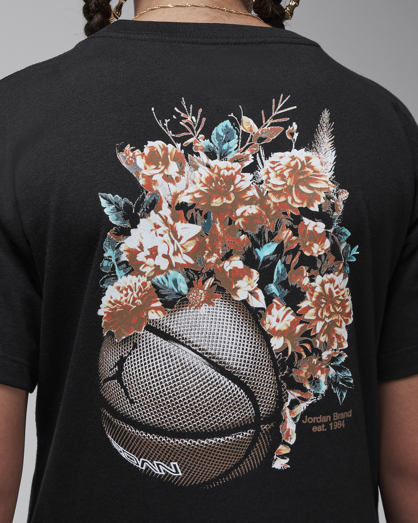 Jordan Jumpman T-Shirt mit Blumendesign (ältere Kinder) - Schwarz