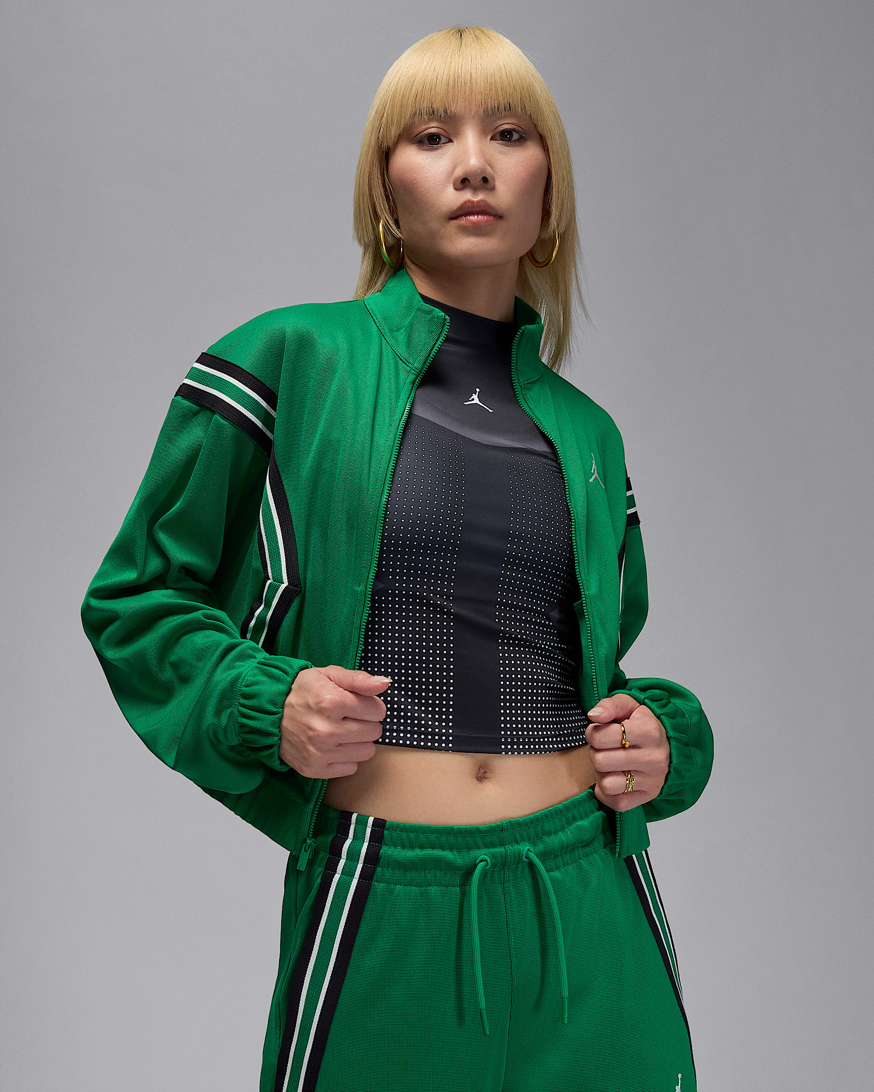 Dámská atletická bunda Jordan Brooklyn na zip - Malachite/Sail