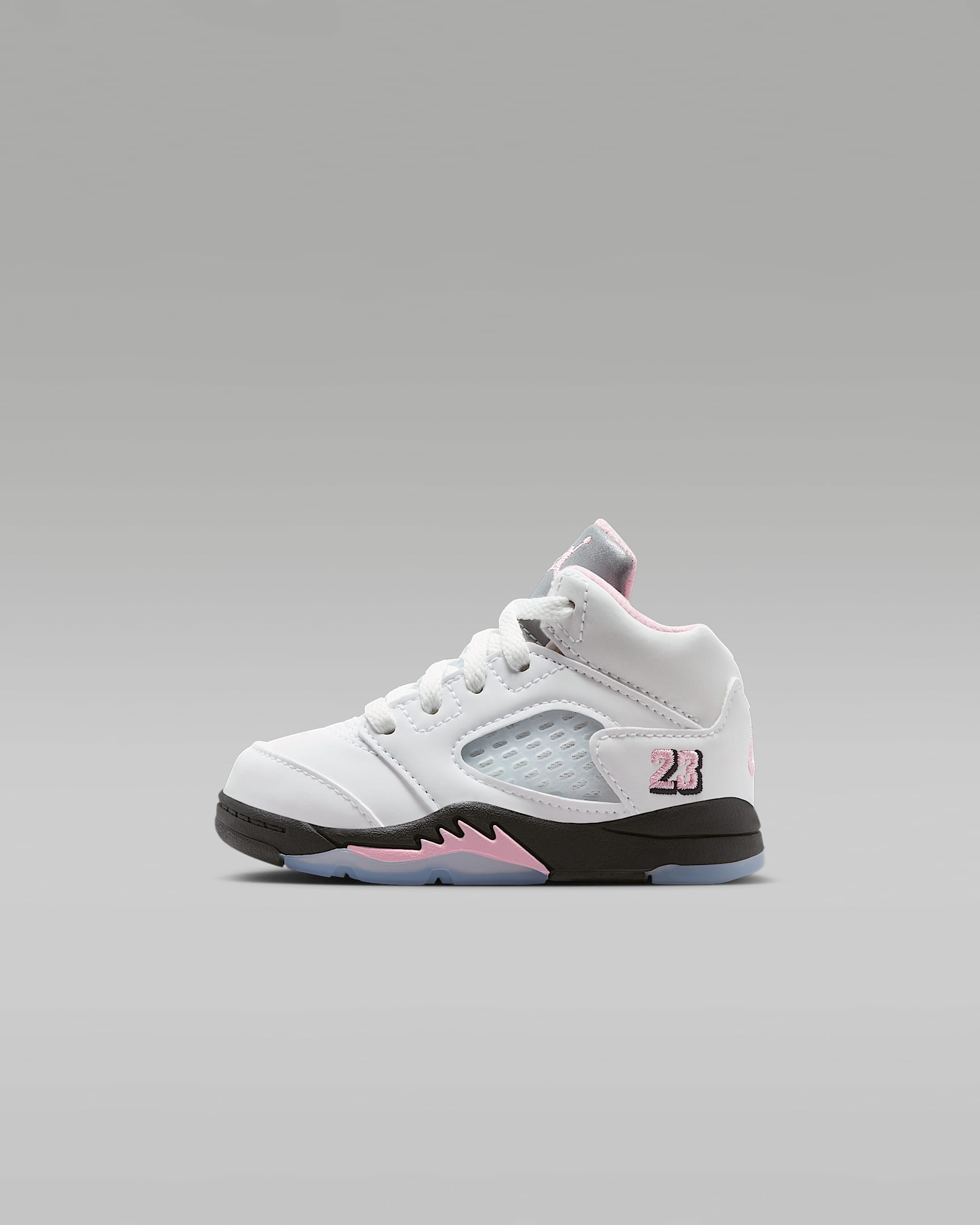 Jordan 5 Retro Baby/Toddler Shoes - White/Black/Medium Soft Pink