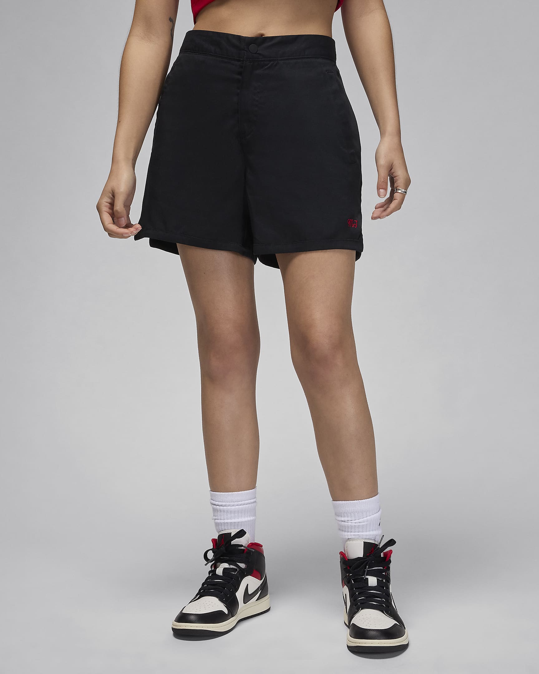 Short tissé Jordan pour femme - Noir/Gym Red