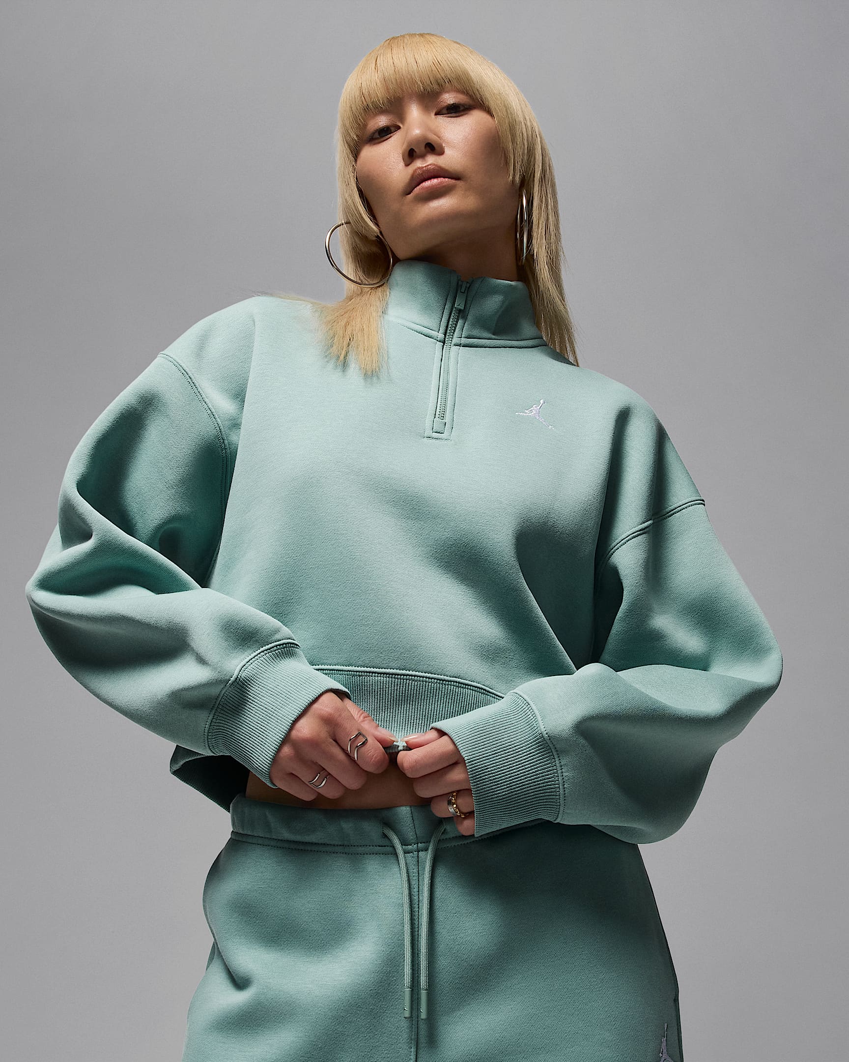 Jordan Brooklyn Fleece Women's 1/4-Zip Top - Cannon/White