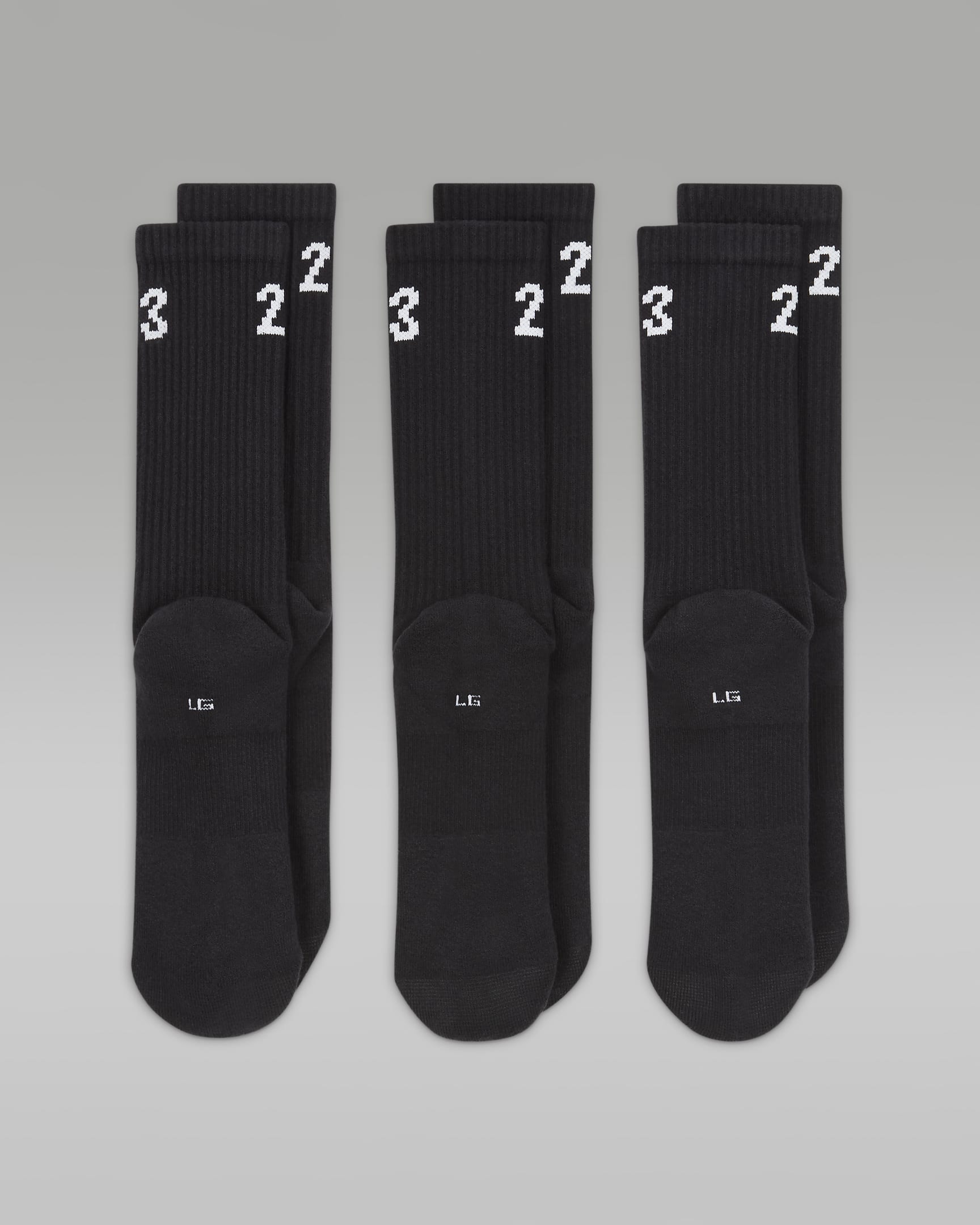 Jordan Essentials Crew Socks (3 Pairs) - Black/White