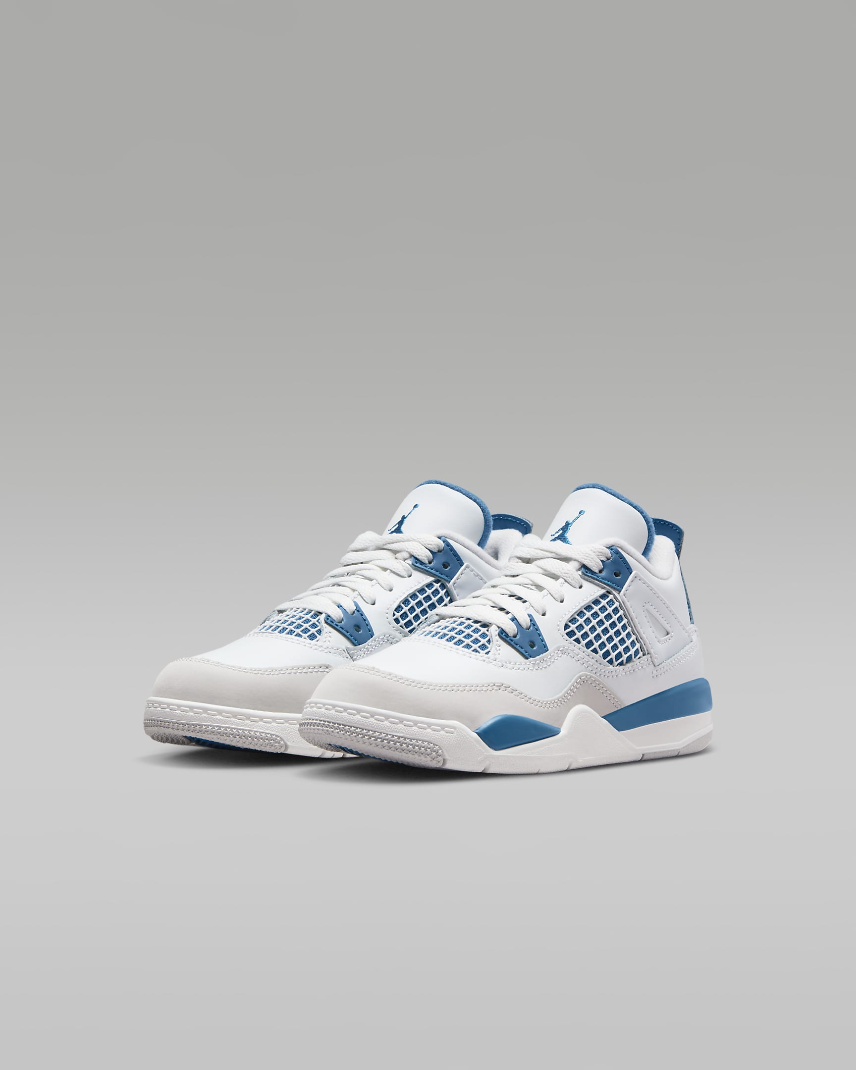 Jordan 4 Retro 'Industrial Blue' Younger Kids' Shoes - Off-White/Neutral Grey/Military Blue