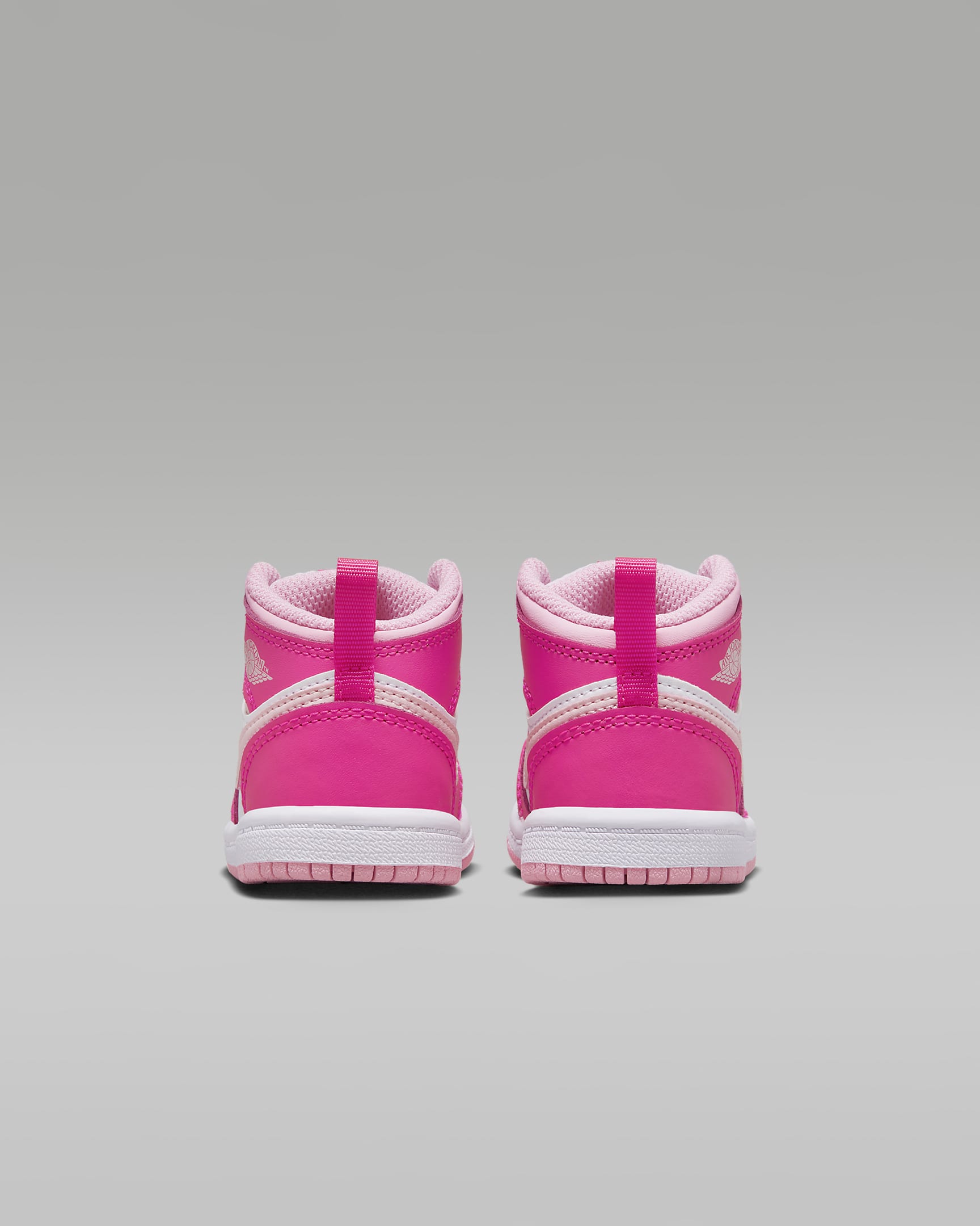 Jordan 1 Mid Baby/Toddler Shoes - White/Fierce Pink/Medium Soft Pink