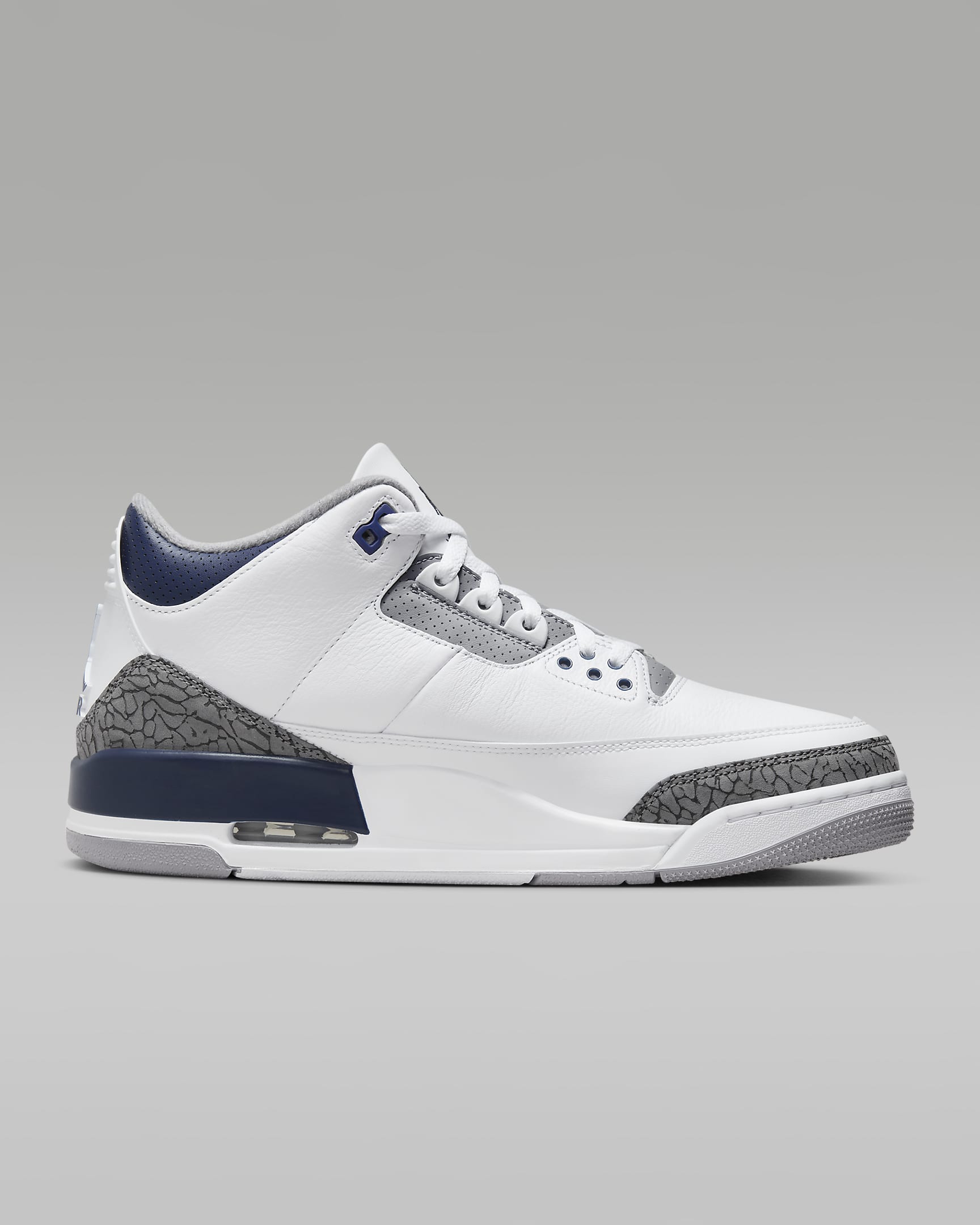 Air Jordan 3 Retro 男鞋 - 白色/Cement Grey/黑色/Midnight Navy