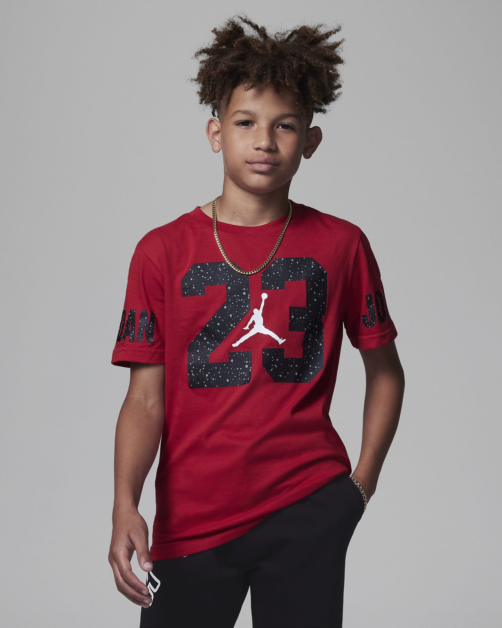 Jordan 23 Speckled Tee Older Kids' T-Shirt - Gym Red/Black