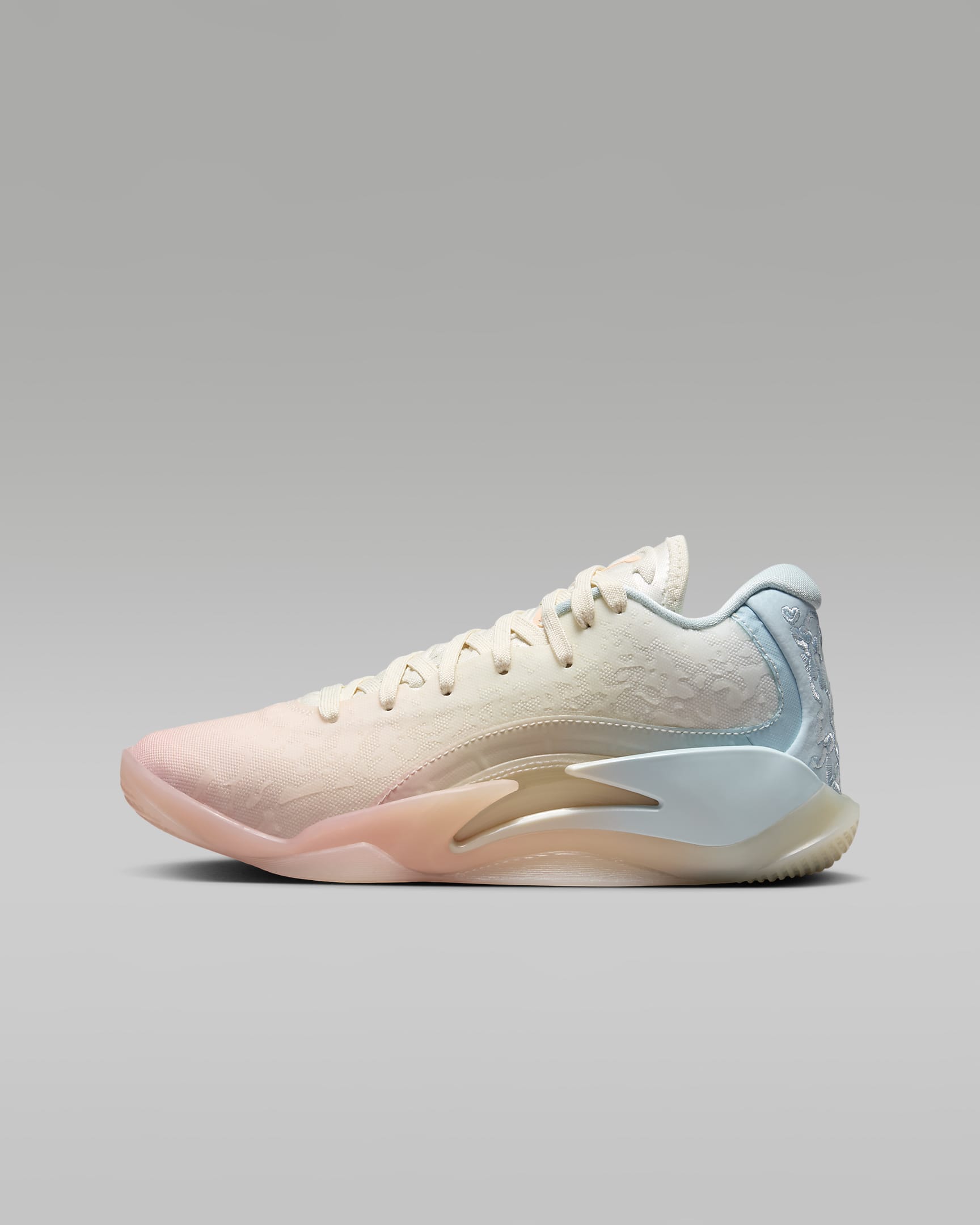 Zion 3 "Rising" Big Kids' Basketball Shoes - Bleached Coral/Pale Ivory/Glacier Blue/Crimson Tint