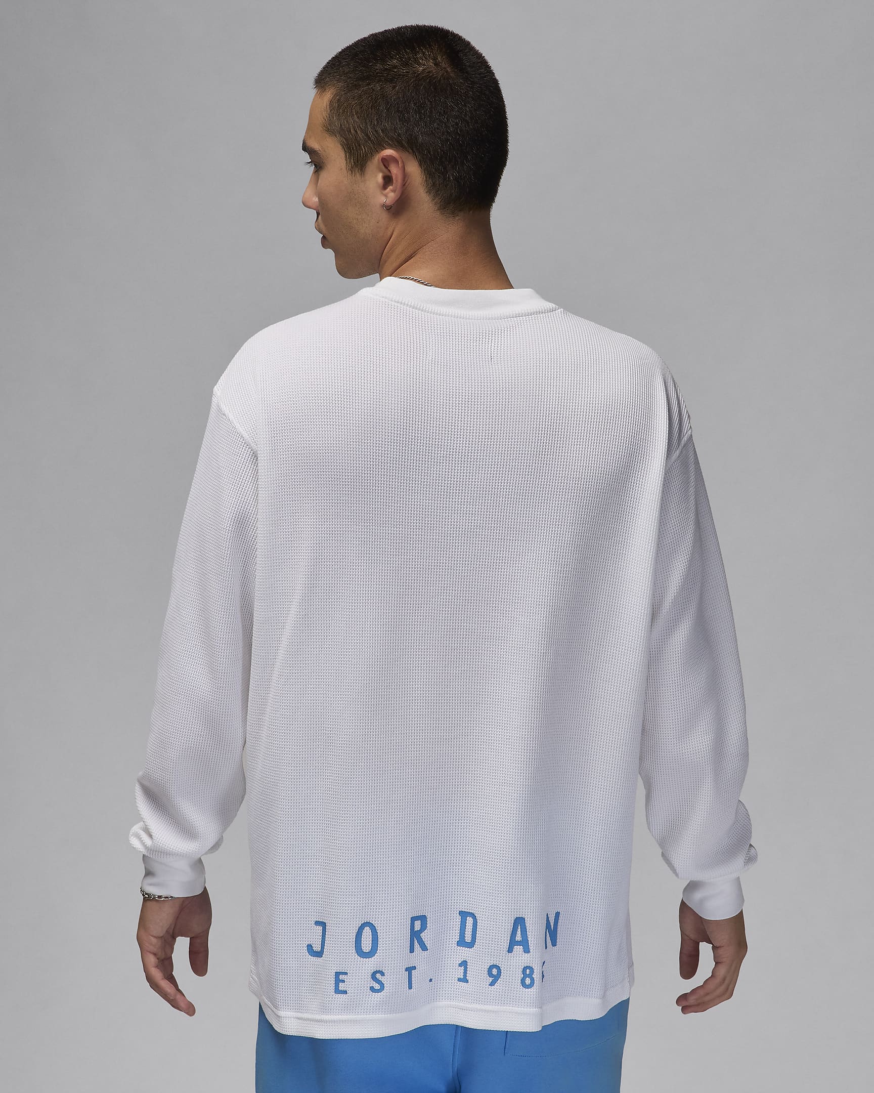 Ανδρική μακρυμάνικη μπλούζα Jordan Essentials - Λευκό/Legend Blue