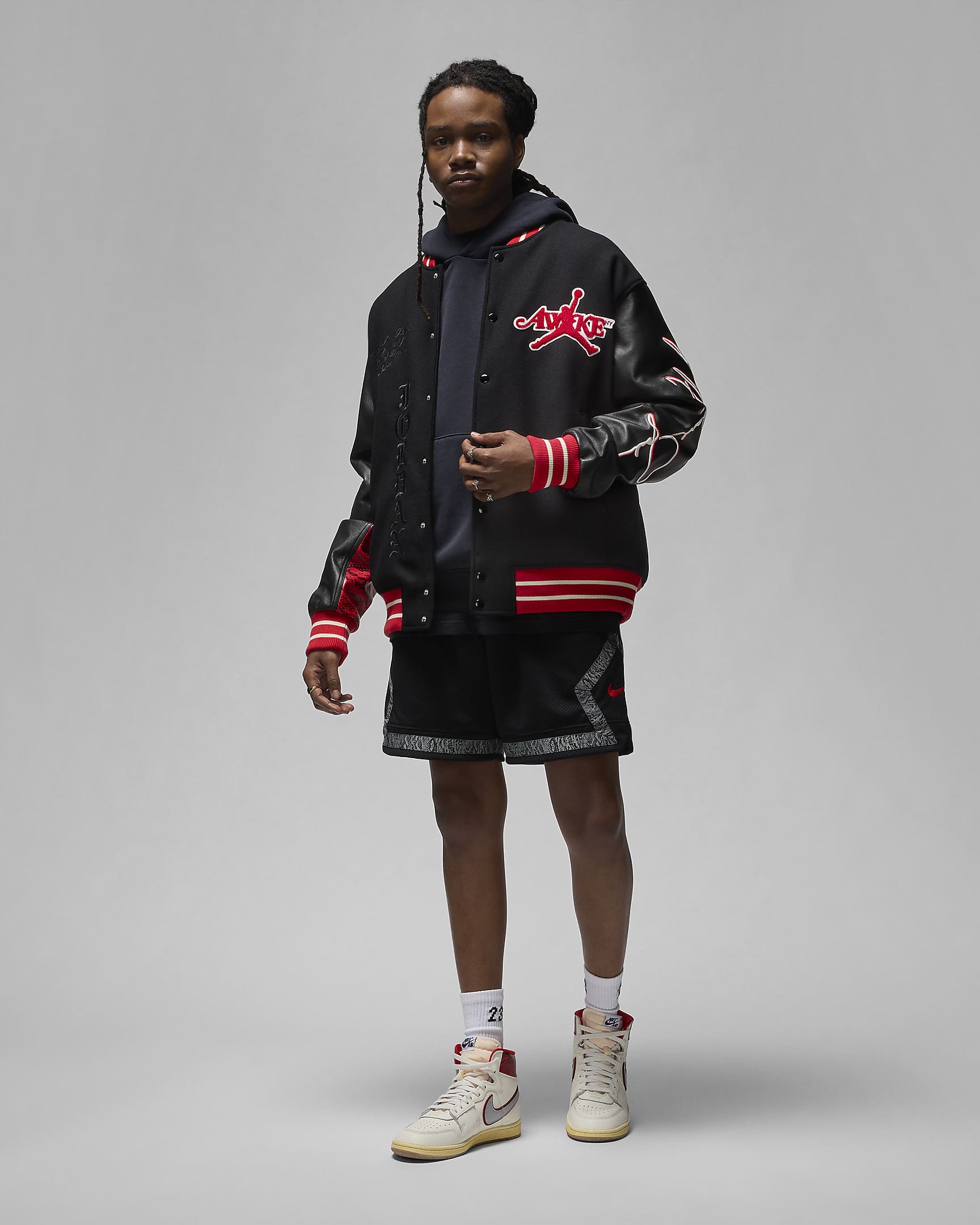 Jordan x Awake NY Men's Varsity Jacket - University Red/Black