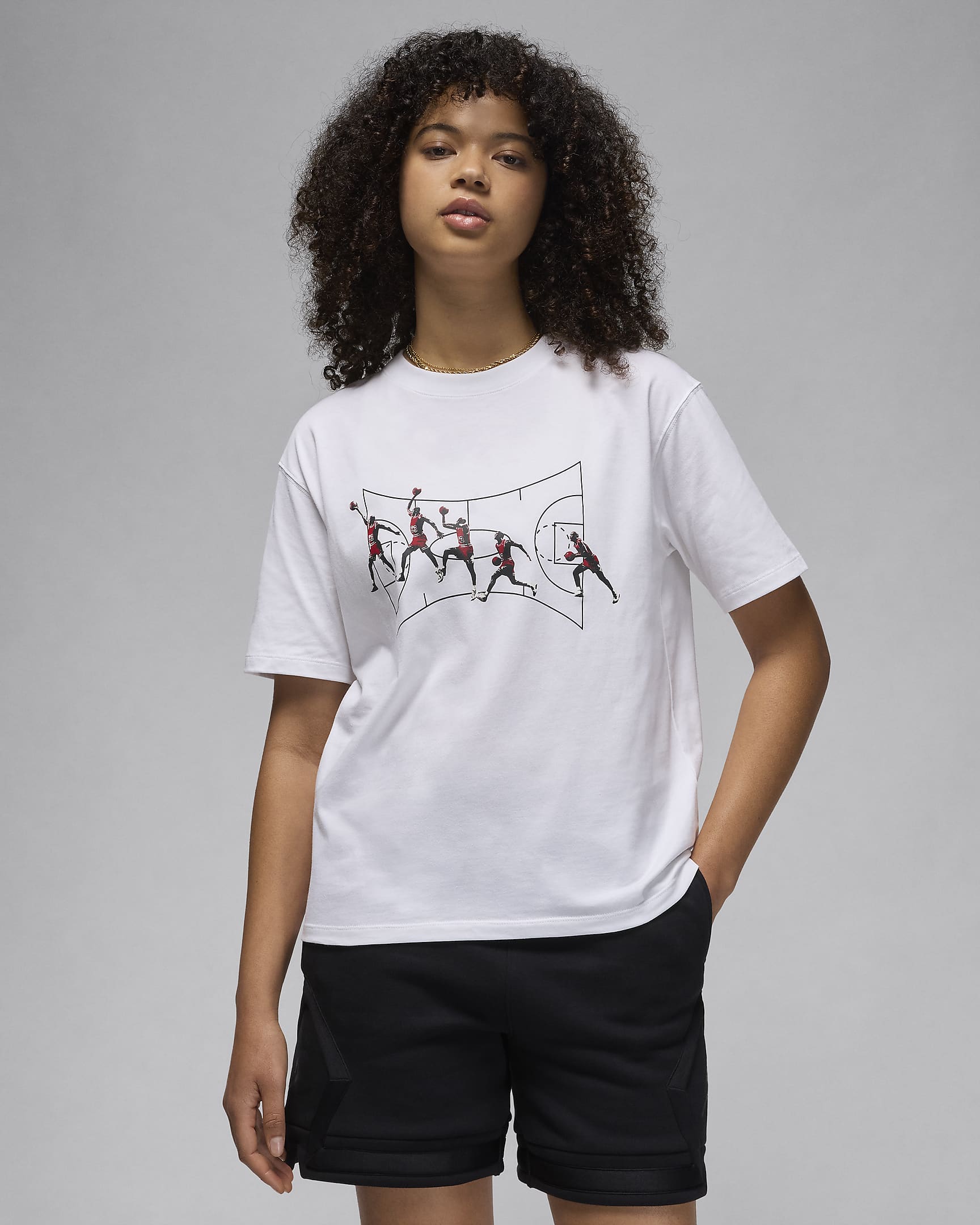 Jordan Women's Graphic Girlfriend T-Shirt - White/Dark Smoke Grey