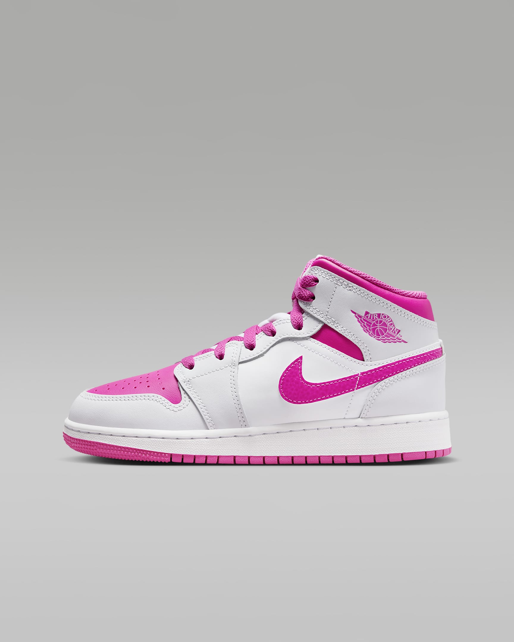 Buty dla dużych dzieci Air Jordan 1 Mid - Iris Whisper/Biel/Fire Pink