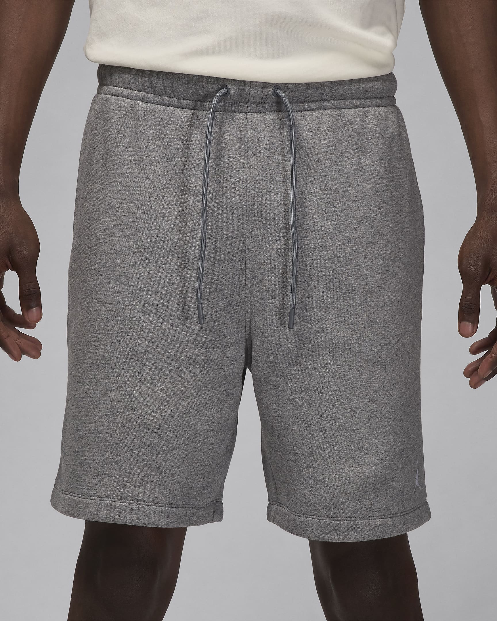 Short Jordan Brooklyn Fleece pour homme - Carbon Heather/Blanc