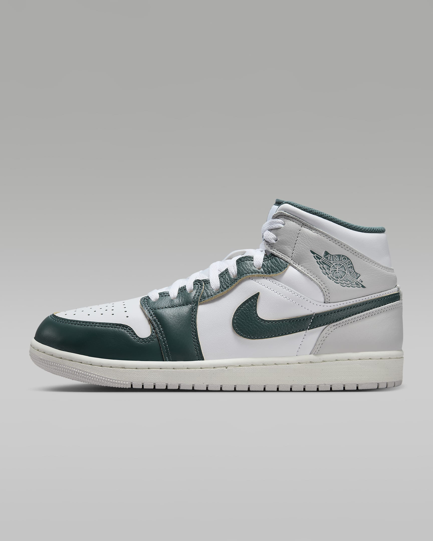 Air Jordan 1 Mid SE Men's Shoes - White/Sail/Neutral Grey/Oxidized Green