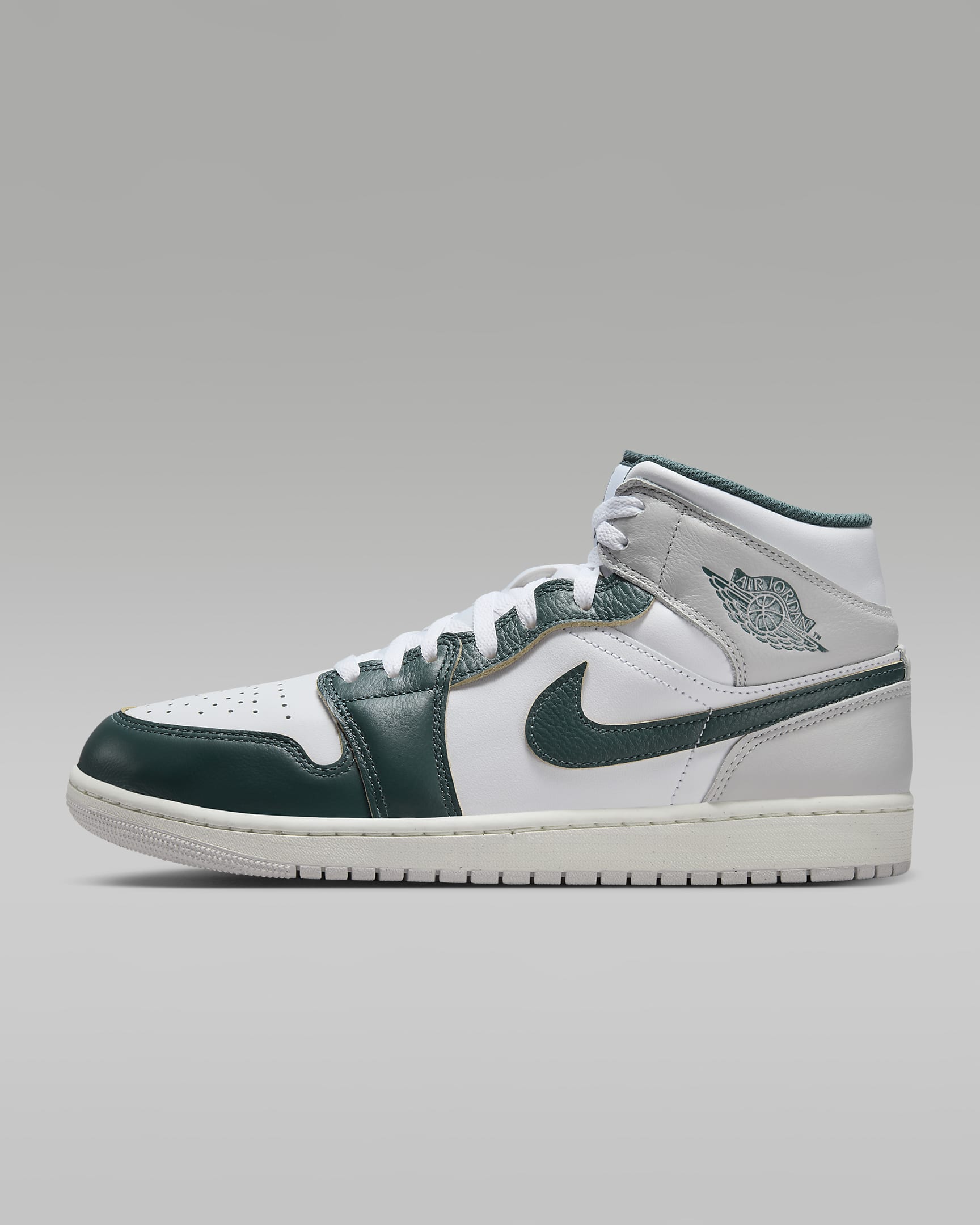 Air Jordan 1 Mid SE Men's Shoes - White/Sail/Neutral Grey/Oxidised Green