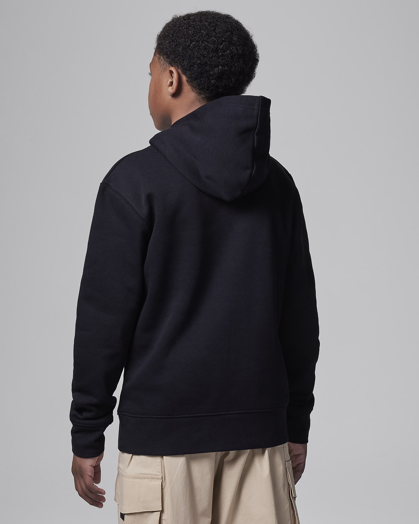 Jordan MJ Brooklyn Big Kids' Fleece Pullover Hoodie - Black