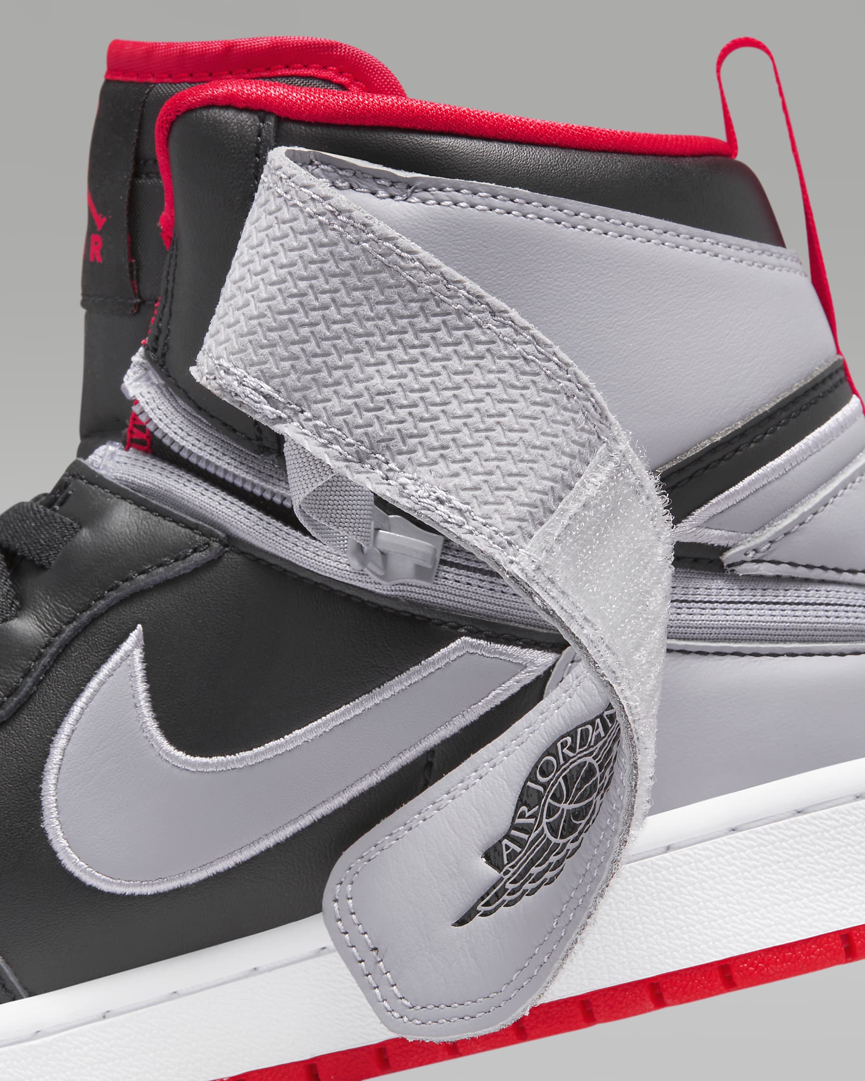 Air Jordan 1 Hi FlyEase Men's Shoes - Black/Cement Grey/White/Fire Red