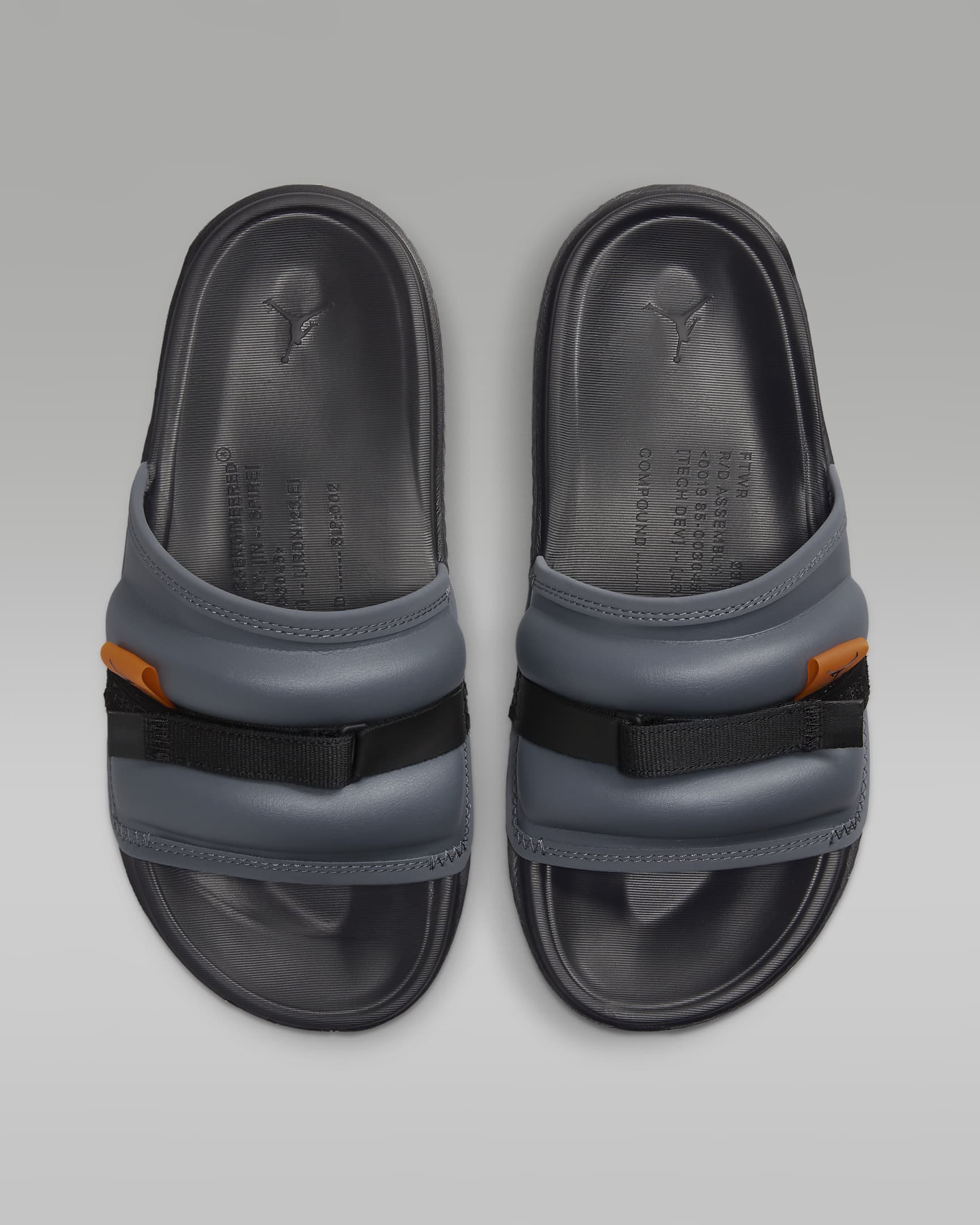 Jordan Super Play Men's Slides - Dark Grey/Gold Amber/Black