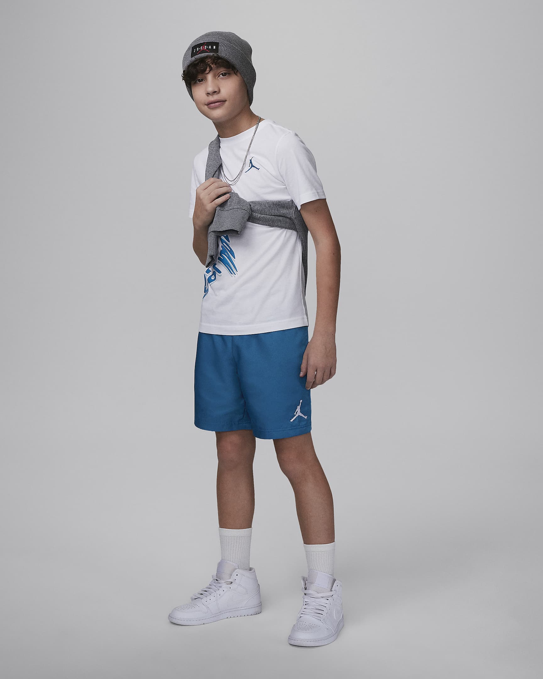 Shorts para niños talla grande Jordan - Azul industrial