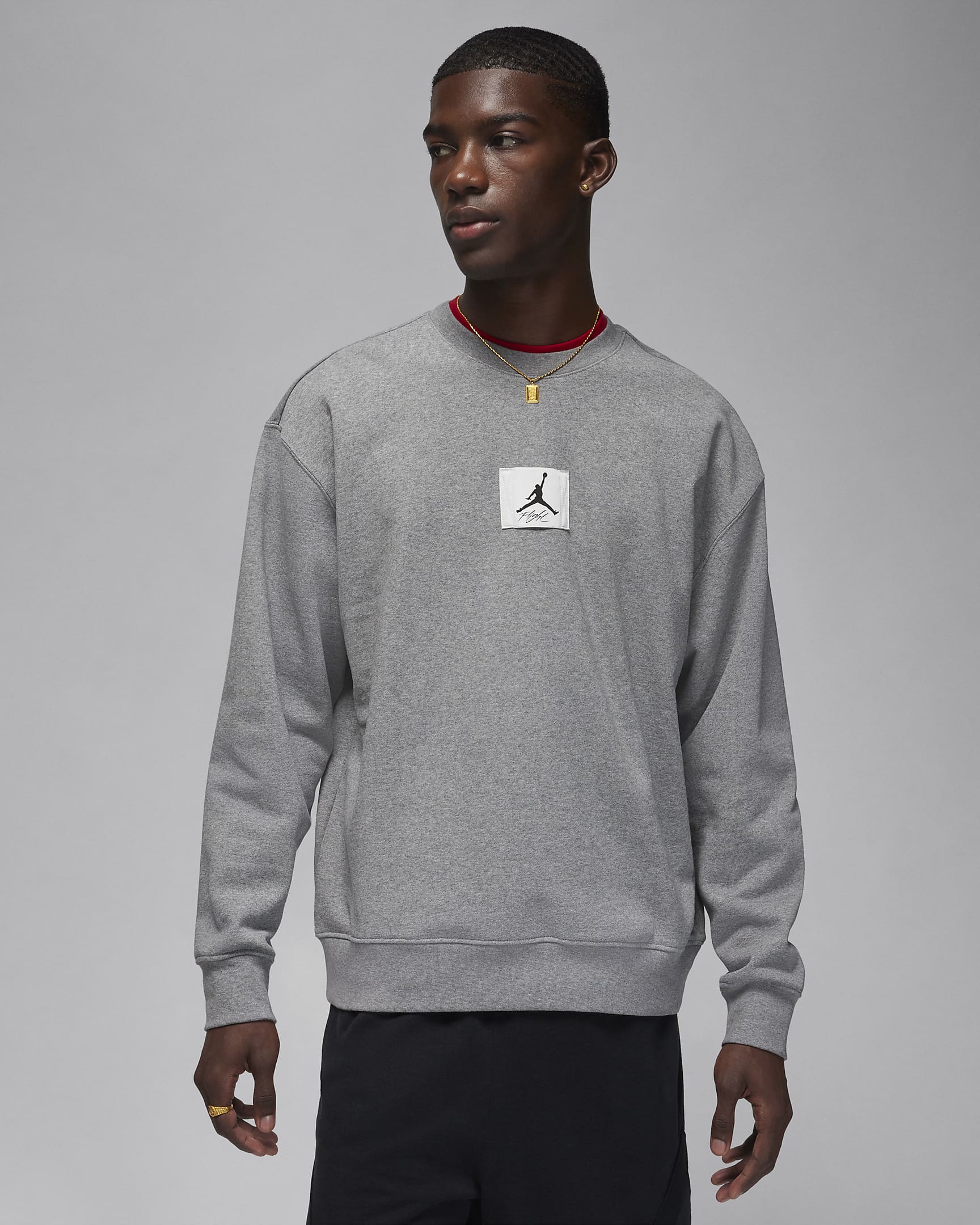 Jordan Essentials Men's Fleece Crew-Neck Sweatshirt - Carbon Heather