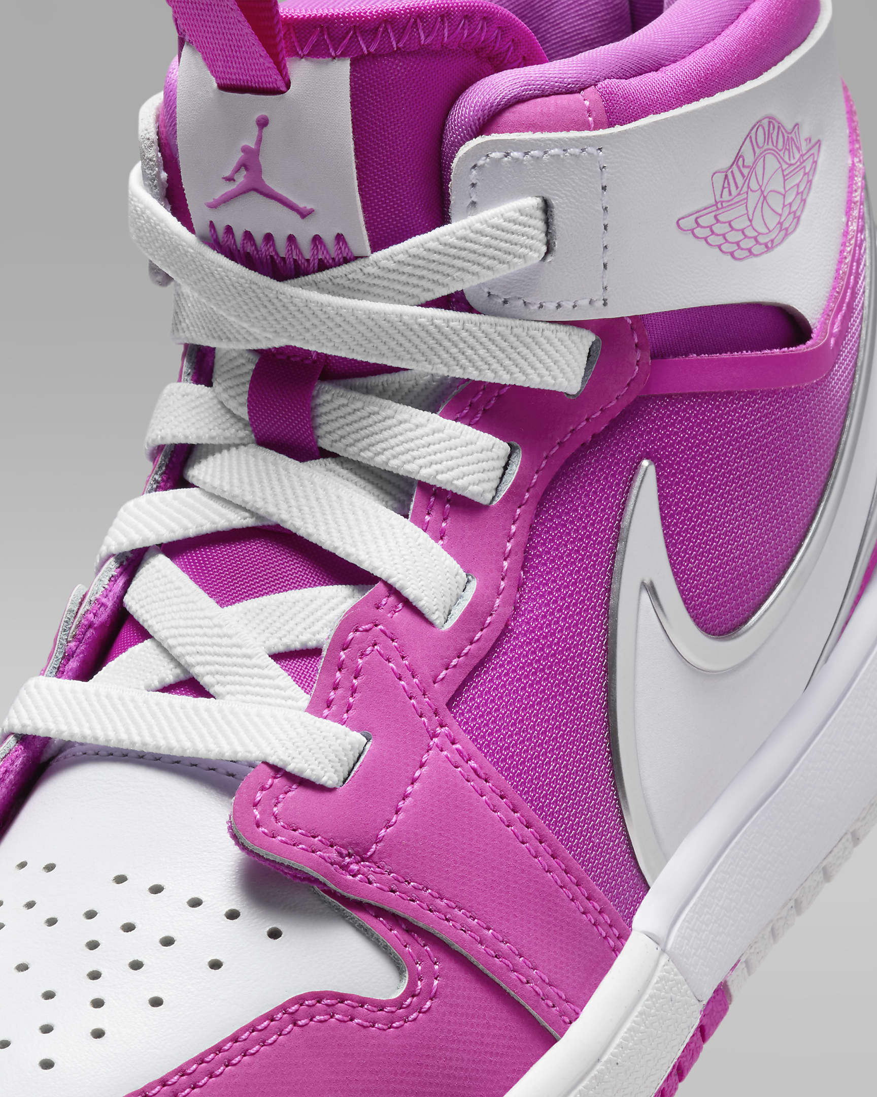 Jordan 1 Mid RM EasyOn Little Kids' Shoes - Fire Pink/White