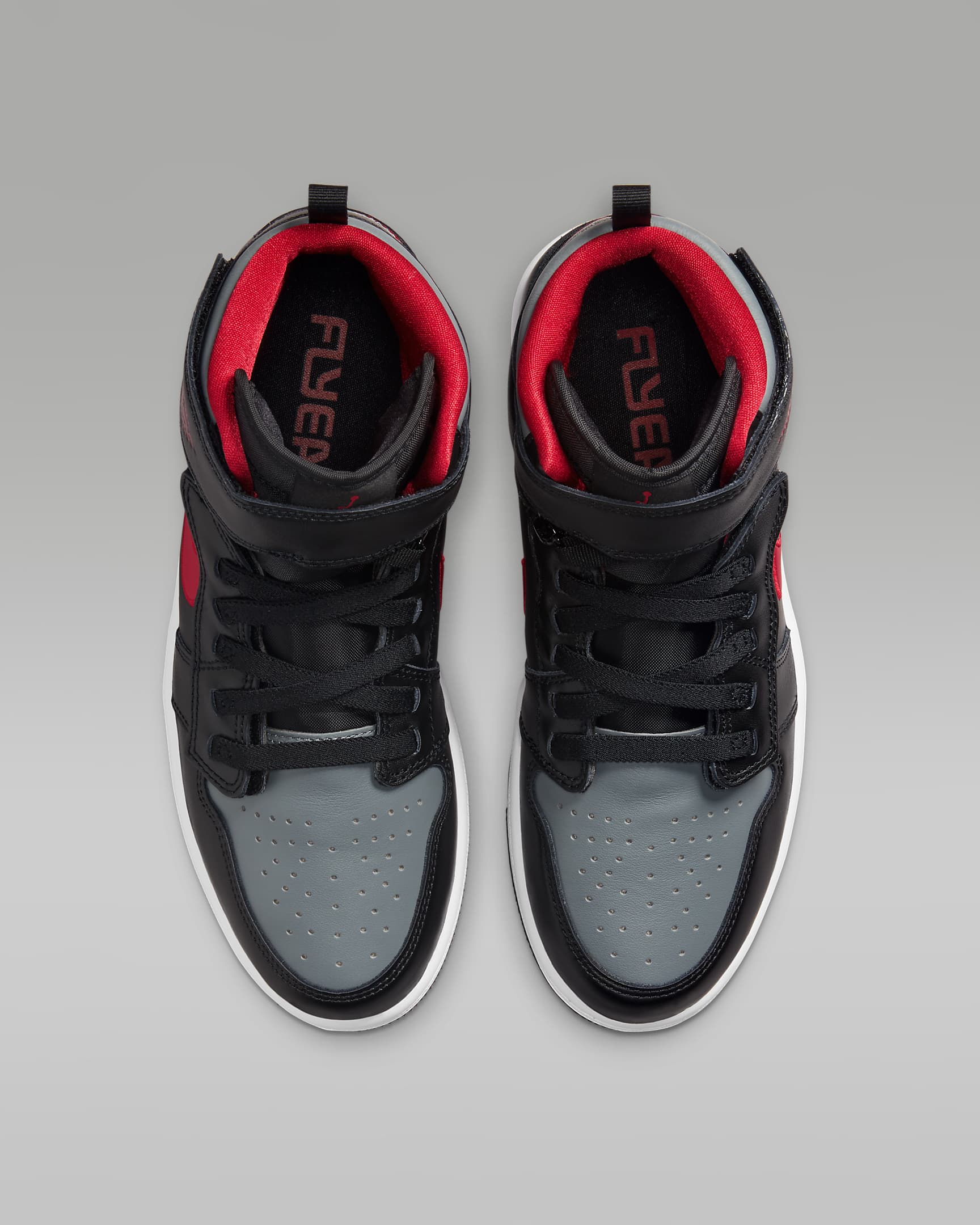 Air Jordan 1 Hi FlyEase Men's Shoes - Black/Smoke Grey/White/Gym Red