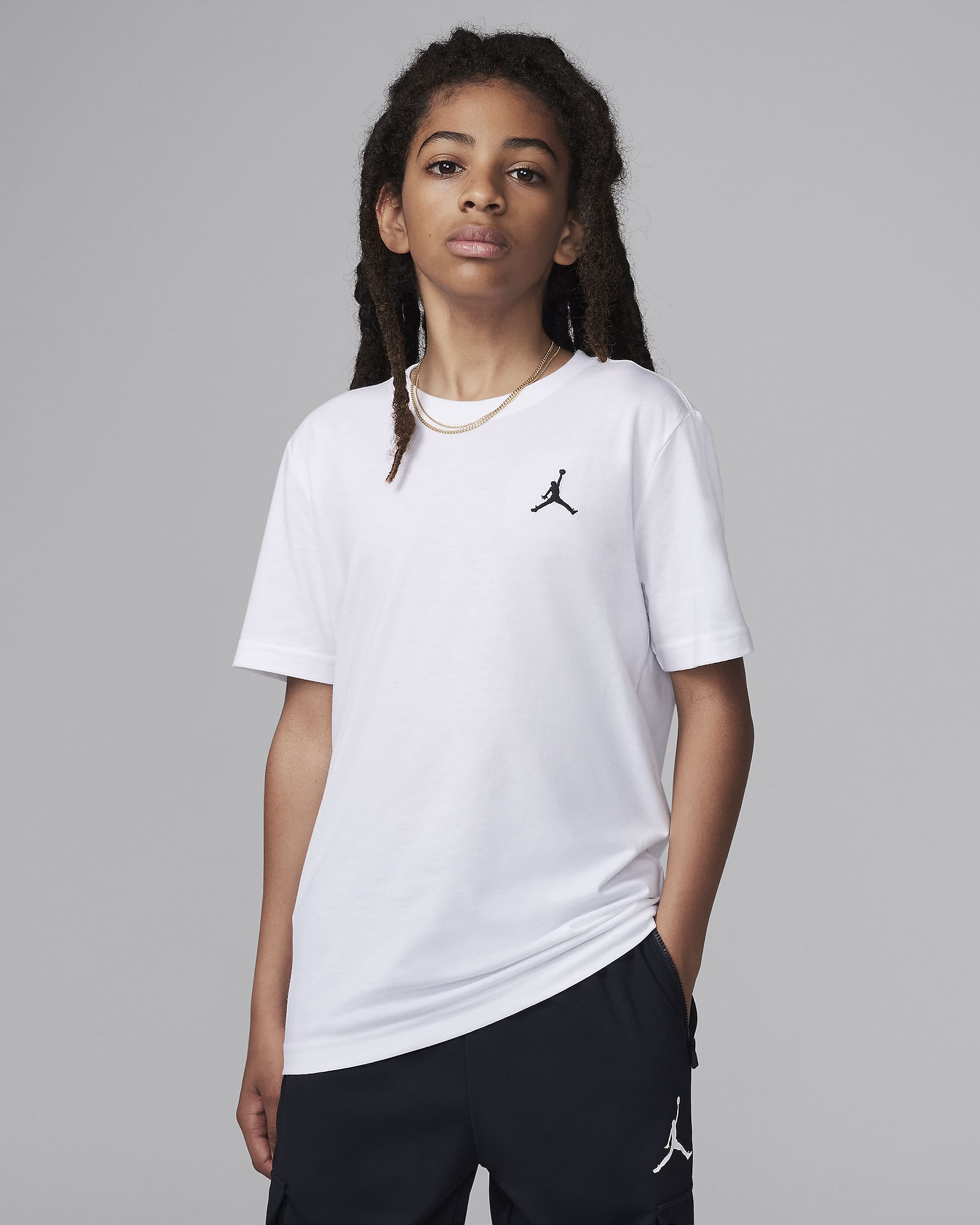 T-shirt ricamata Jumpman Air Jordan – Ragazzo/a - Bianco