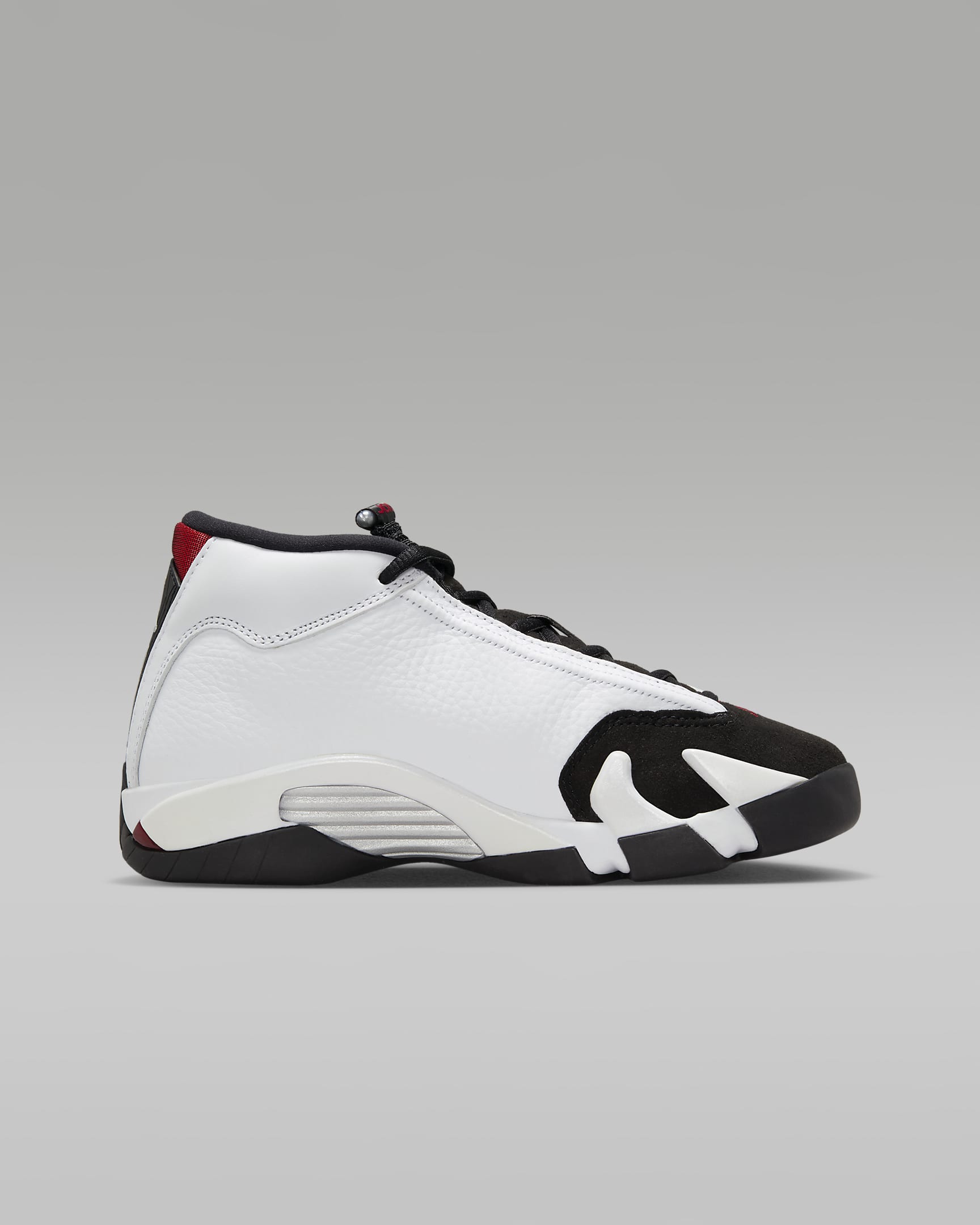 Air Jordan 14 Retro "Black Toe" Big Kids' Shoes - White/Black/Metallic Silver/Varsity Red