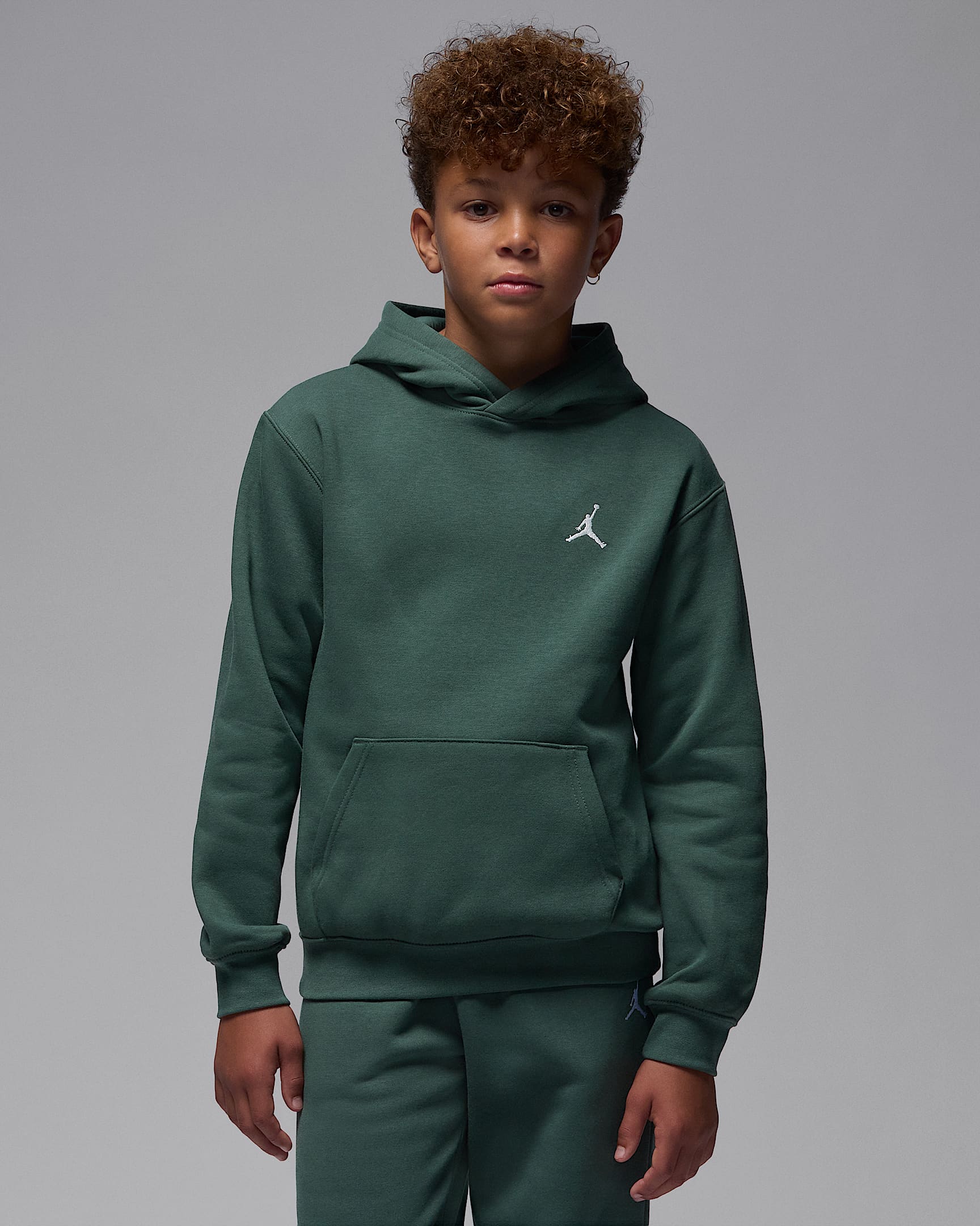 Jordan Brooklyn Fleece Big Kids' Pullover Hoodie - Midnight Green