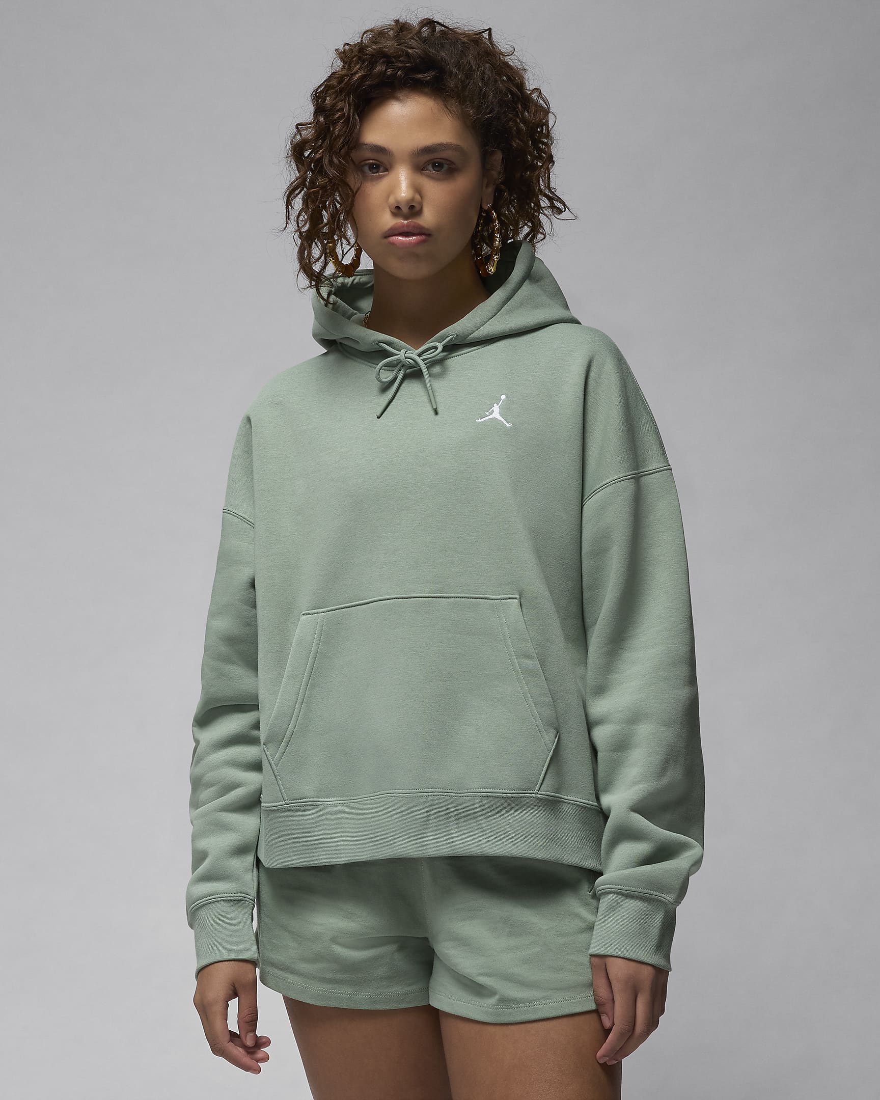 Jordan Brooklyn Fleece Women's Hoodie - Jade Smoke/White