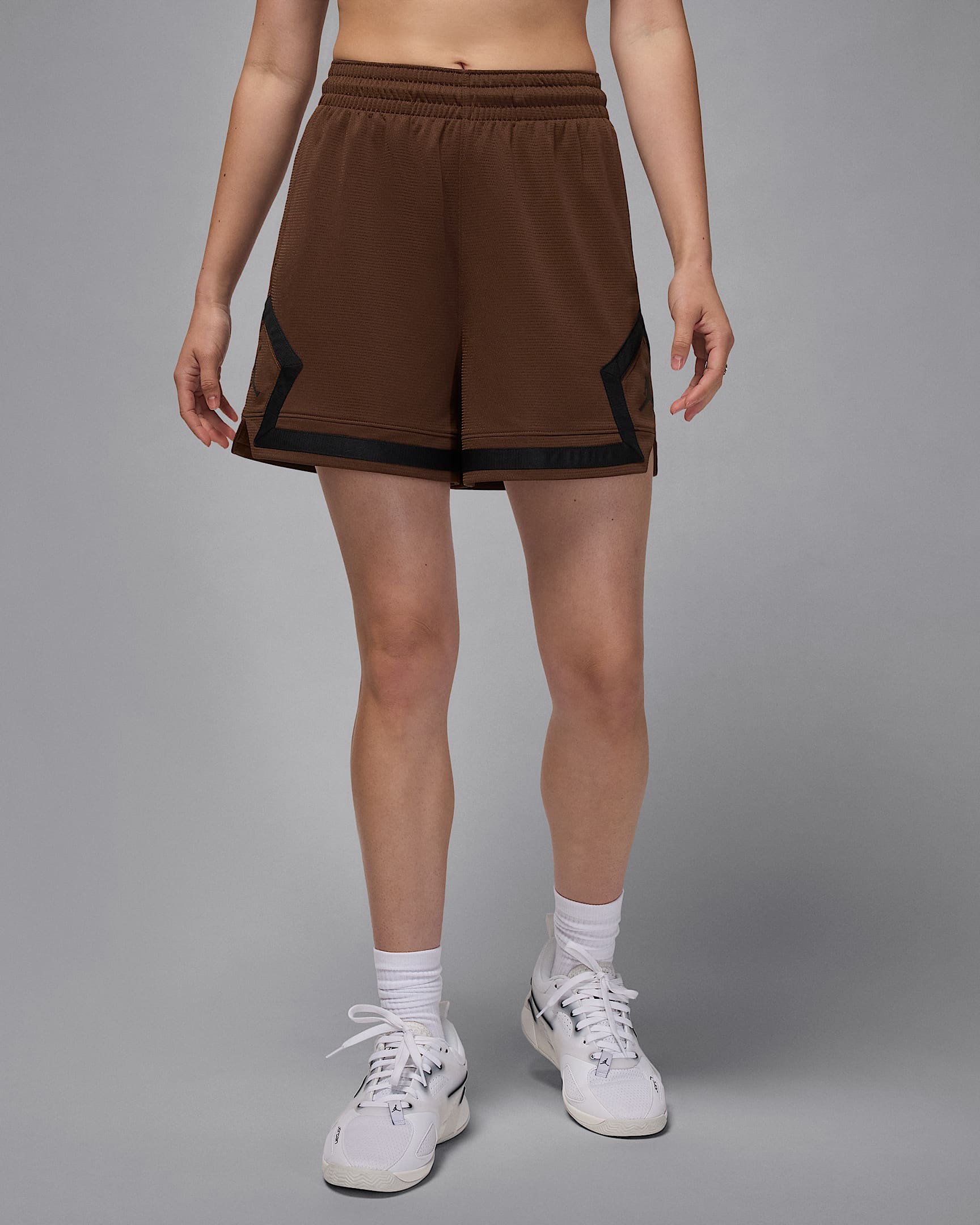 Jordan Sport Women's 4" Diamond Shorts - Cacao Wow/Cacao Wow/Black/Black