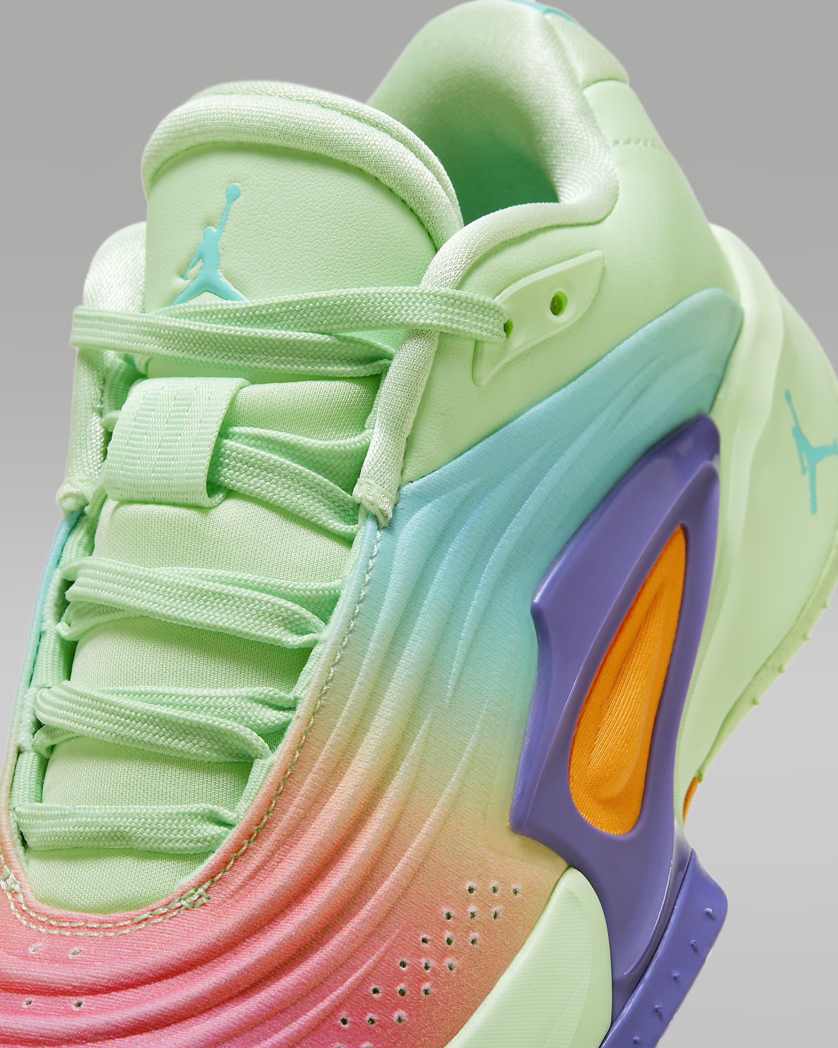 Luka 3 Big Kids' Basketball Shoes - Vapor Green/Cone/Psychic Purple/Hyper Jade