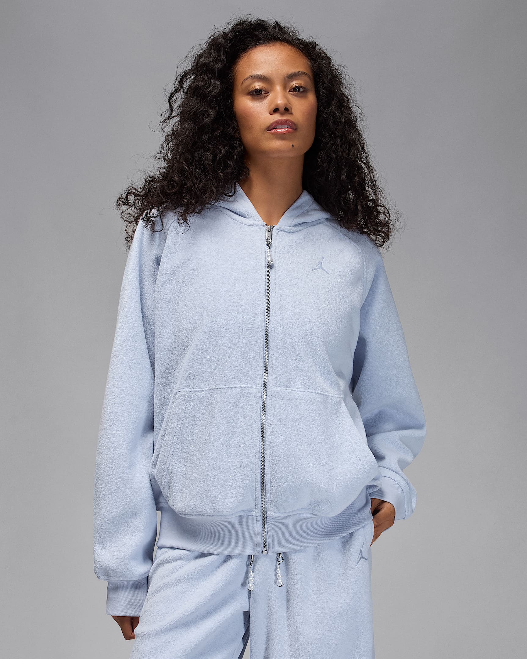 Jordan Flight Fleece Women's Full-Zip Hoodie - Ghost/Ghost
