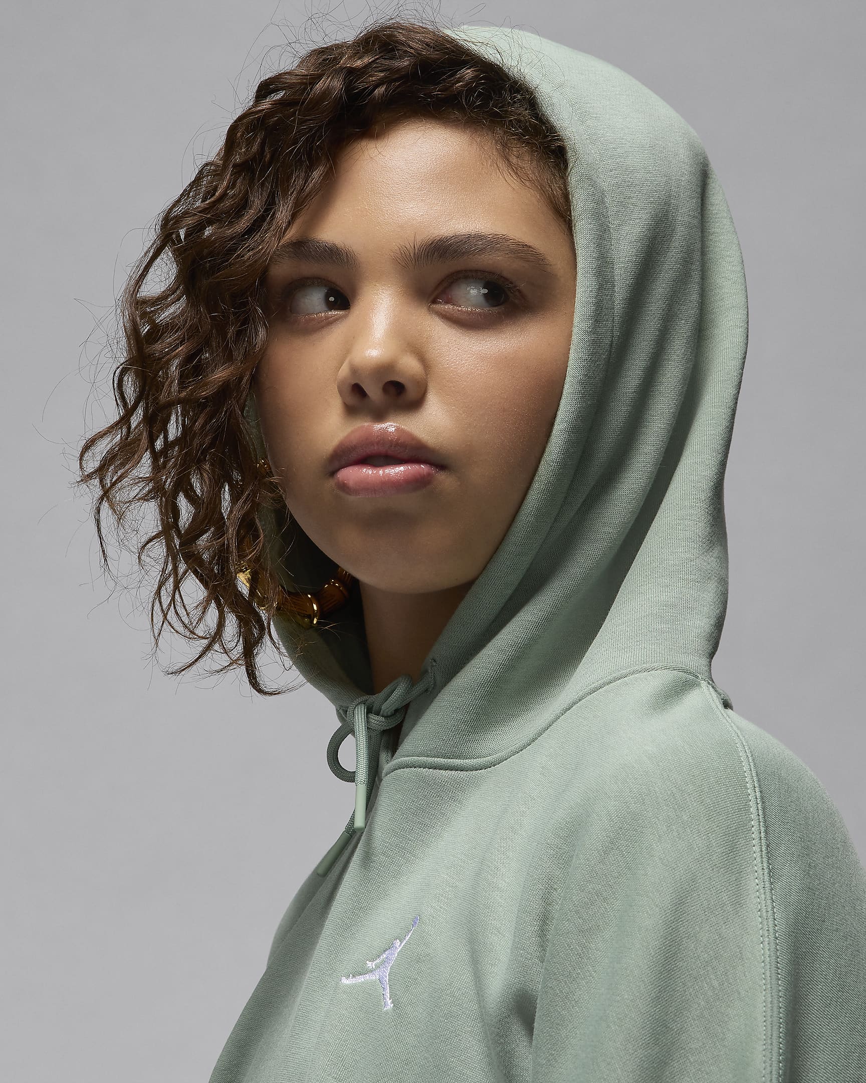 Jordan Brooklyn Fleece hoodie voor dames - Jade Smoke/Wit