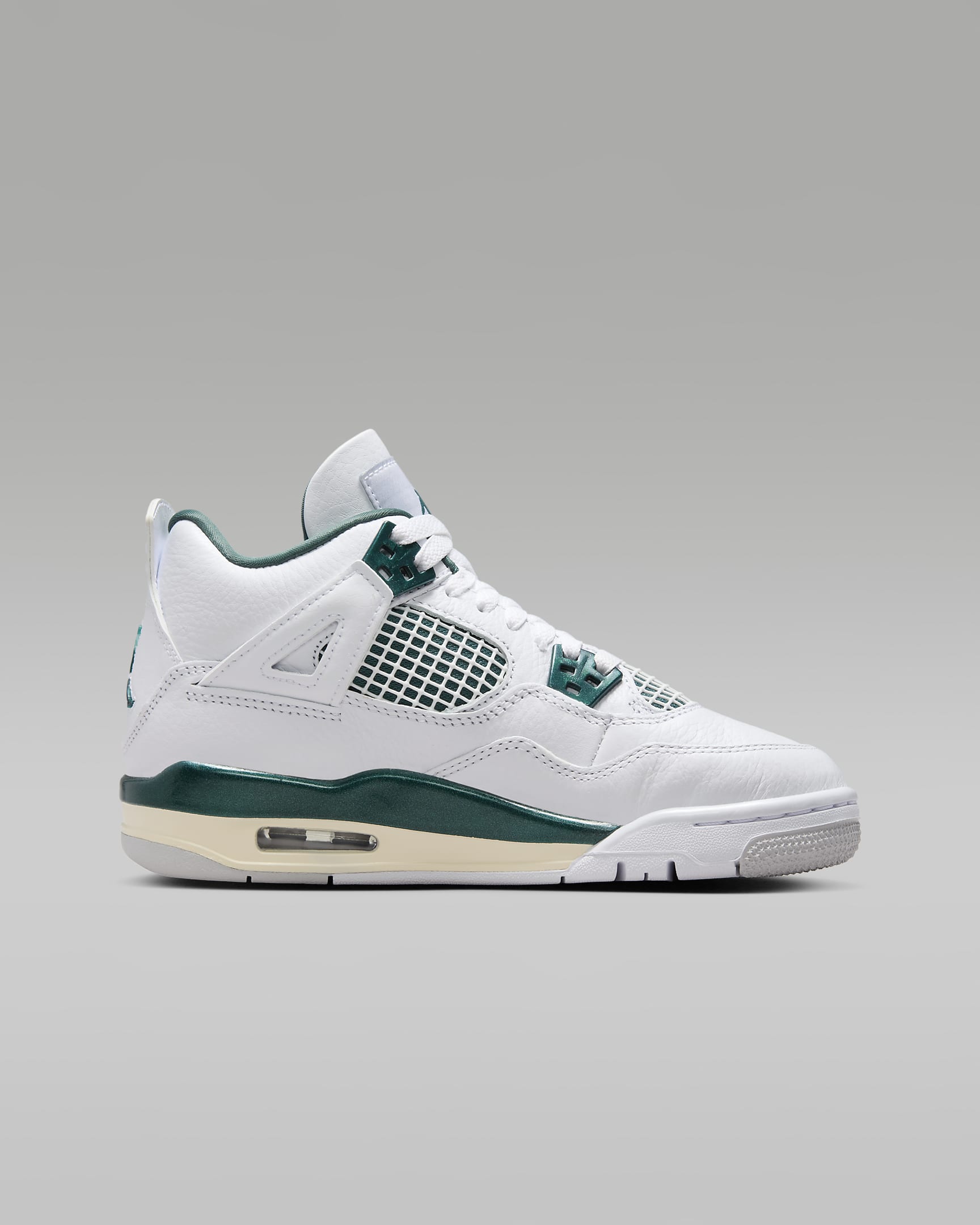 Tenis para niño talla grande Air Jordan 4 Retro "Oxidized Green" - Blanco/Blanco/Gris neutro/Verde oxidado