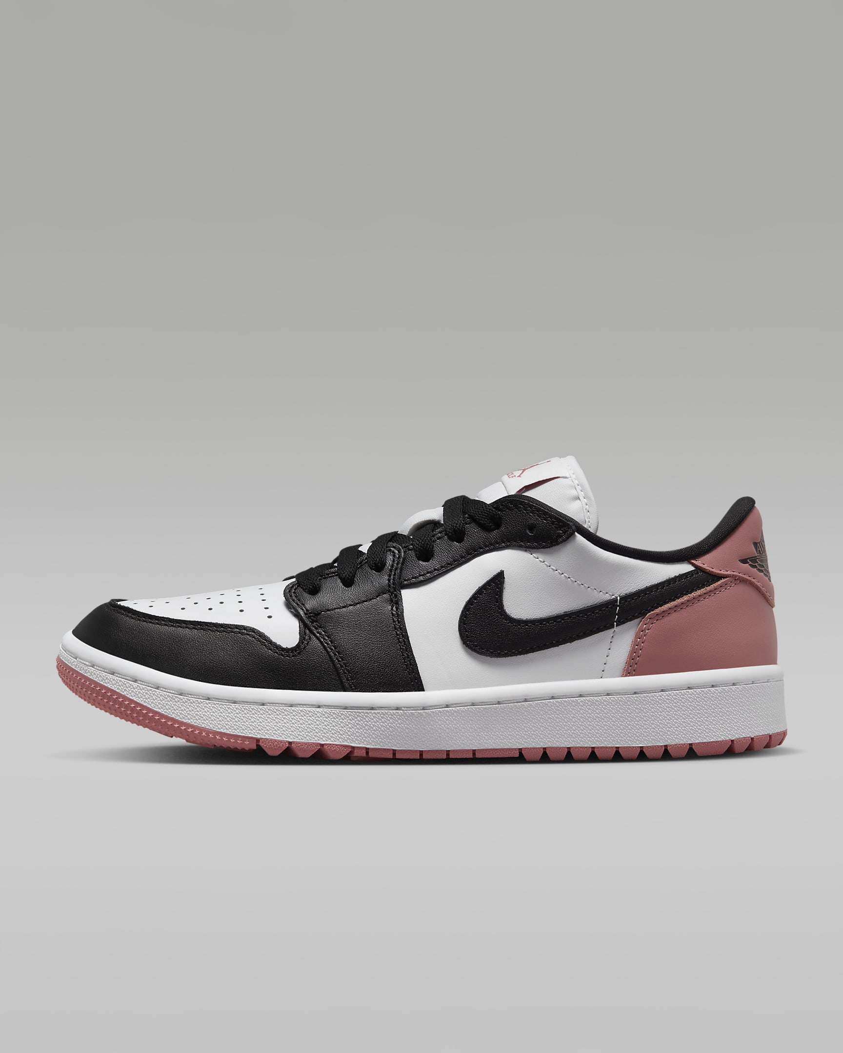 Air Jordan 1 Low G Golf Shoes - White/Rust Pink/Black