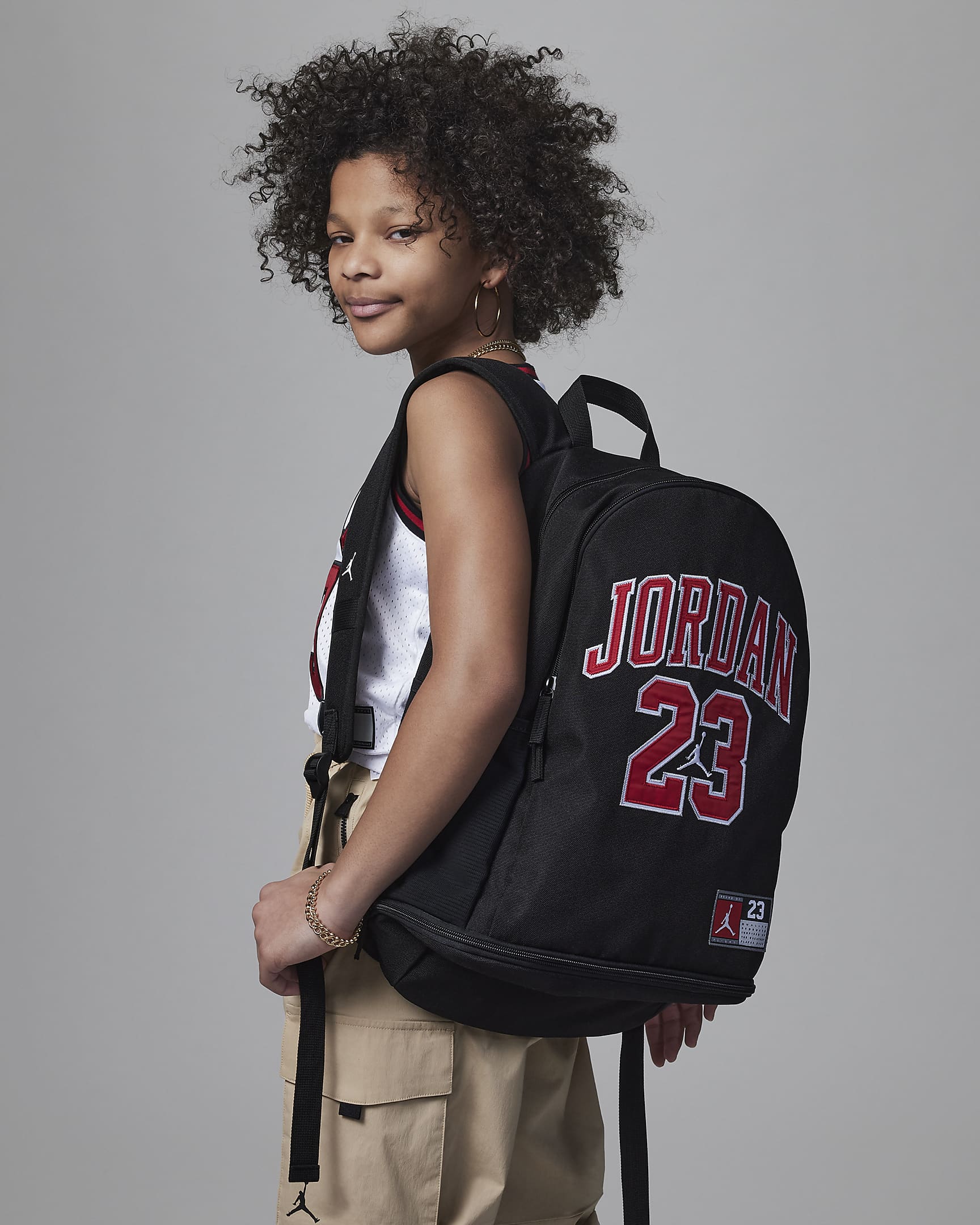 Mochila para niños grandes Jordan Jersey (27 L) - Negro