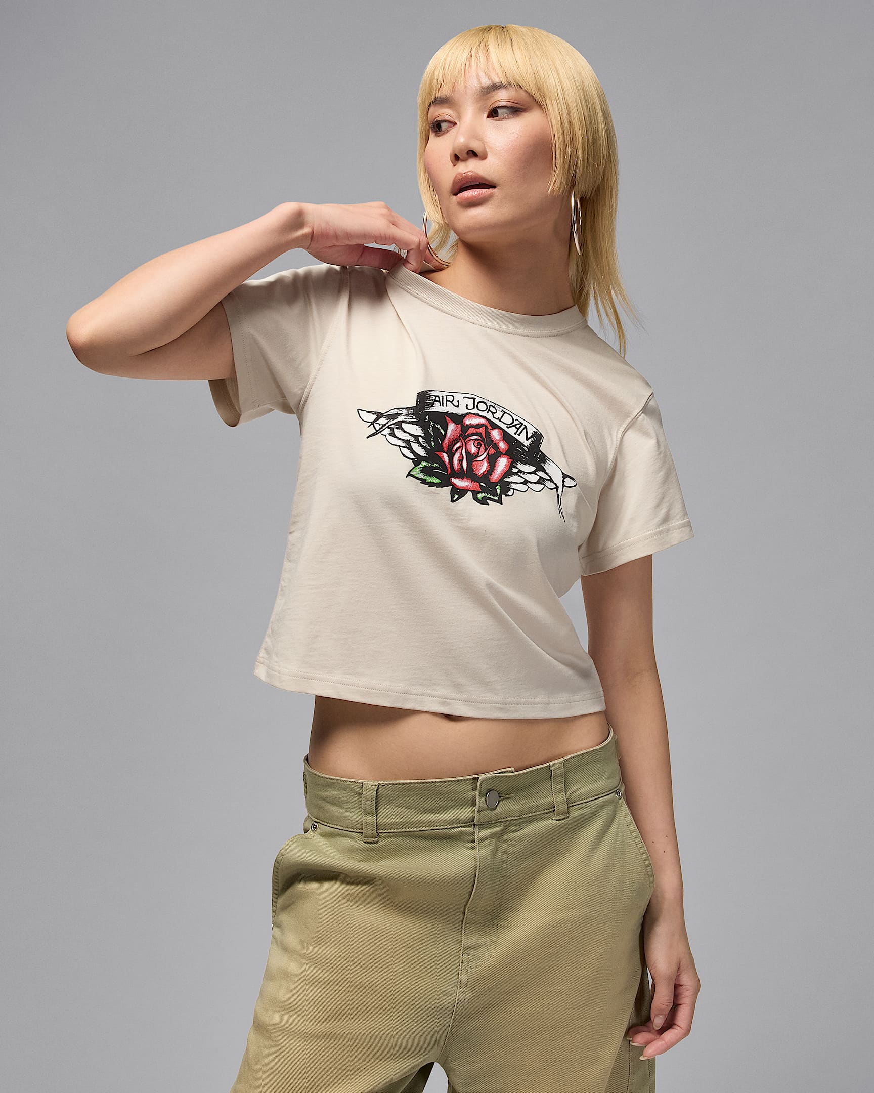 Jordan Flight Women's Slim-Fit Graphic T-Shirt - Light Orewood Brown/Black