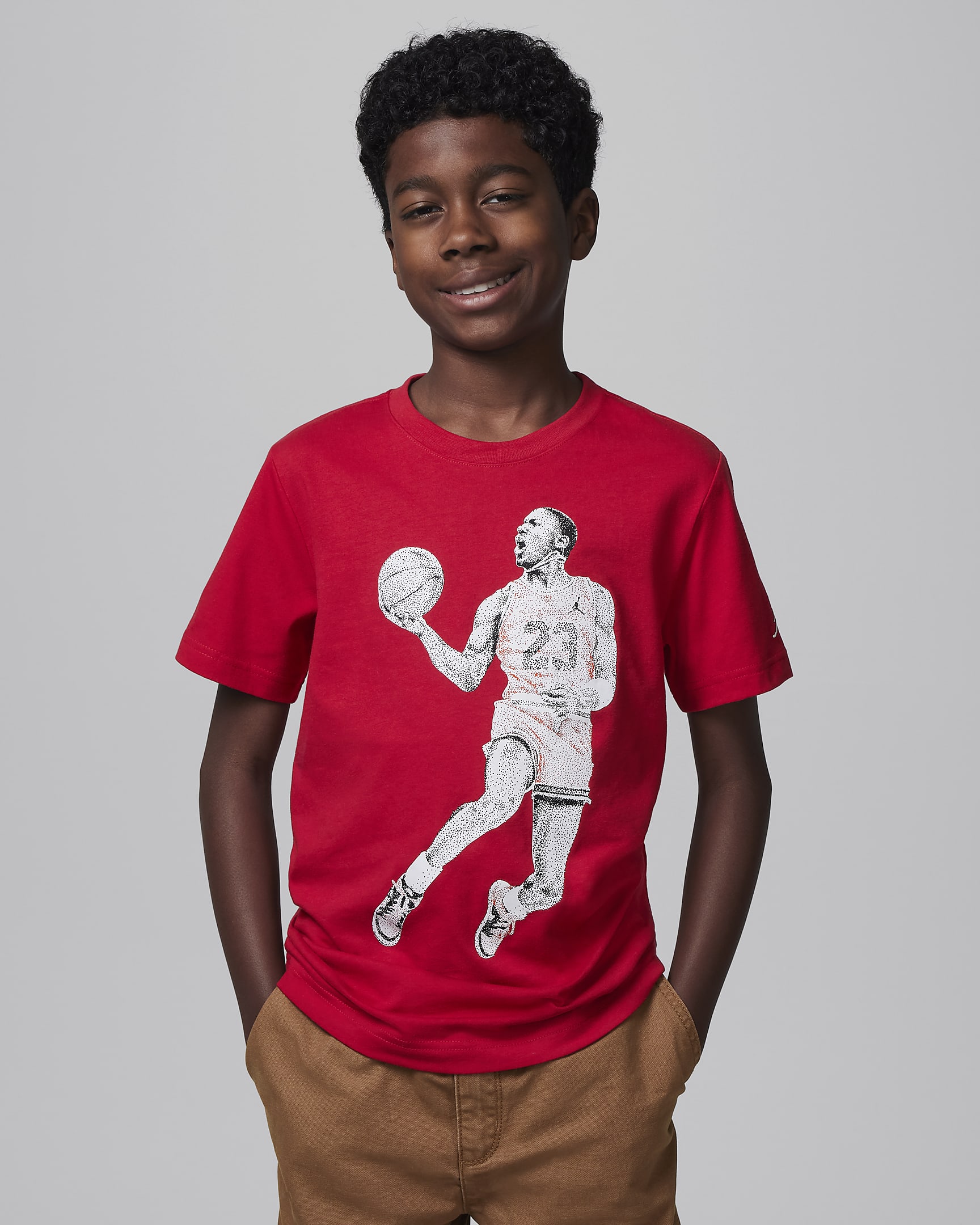 Air Jordan Older Kids' Dots Graphic T-Shirt - Gym Red