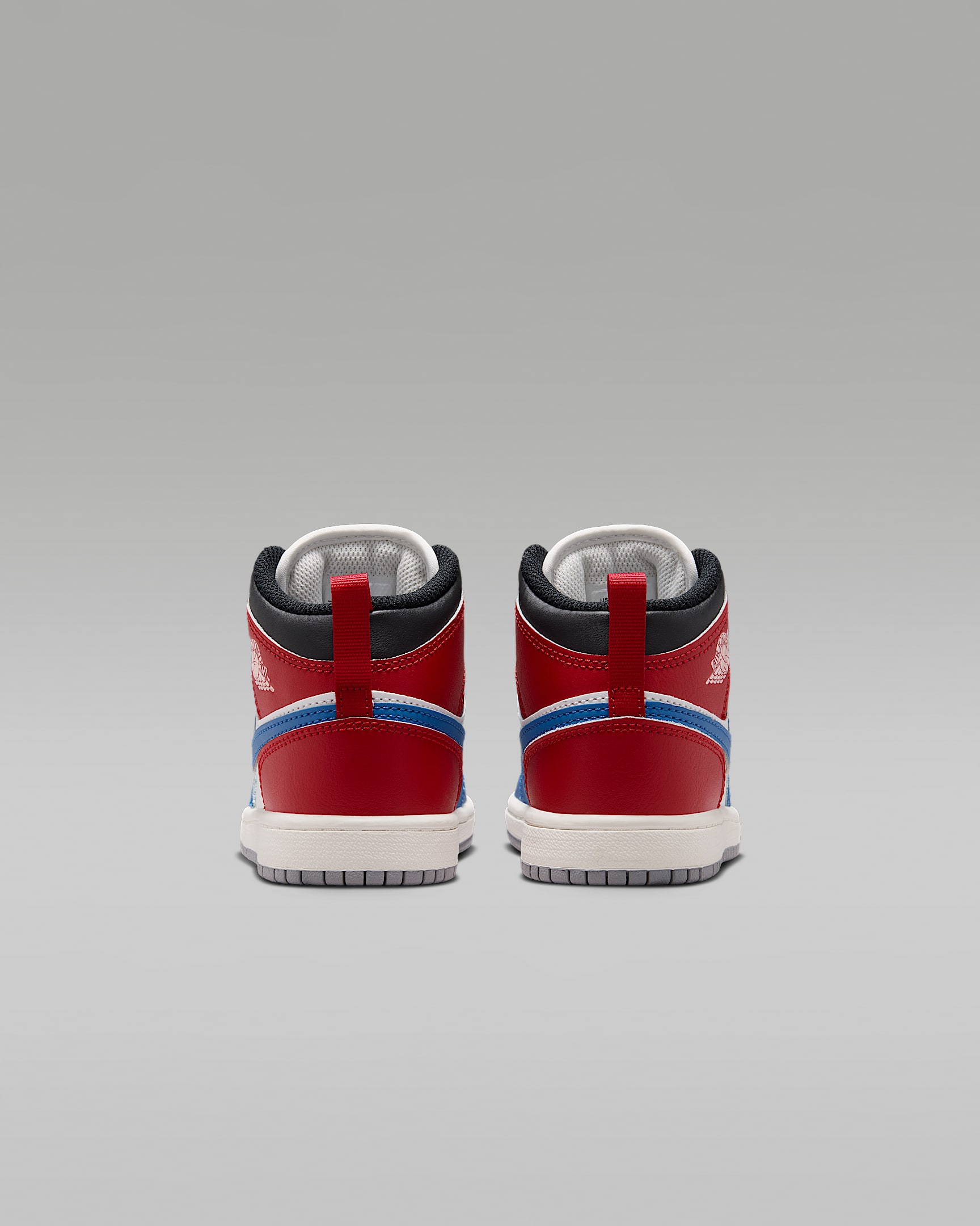 Jordan 1 Mid Younger Kids' Shoes - True Blue/Varsity Red/Black/Summit White