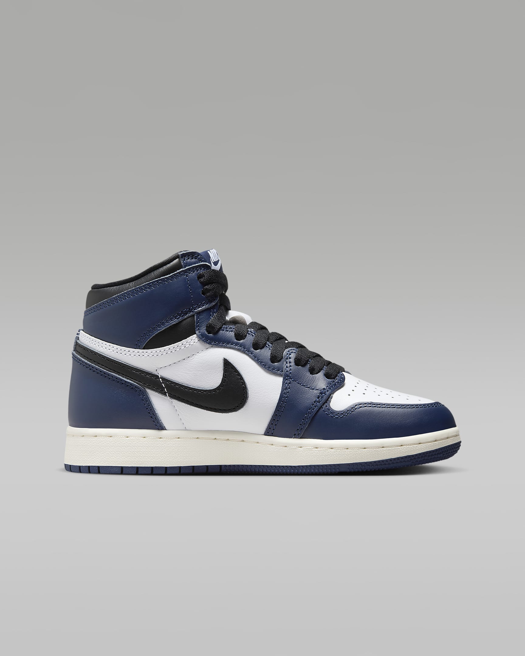 Tenis para niños grandes Air Jordan 1 Retro High OG "Midnight Navy" - Azul marino medianoche/Blanco/Vela/Negro