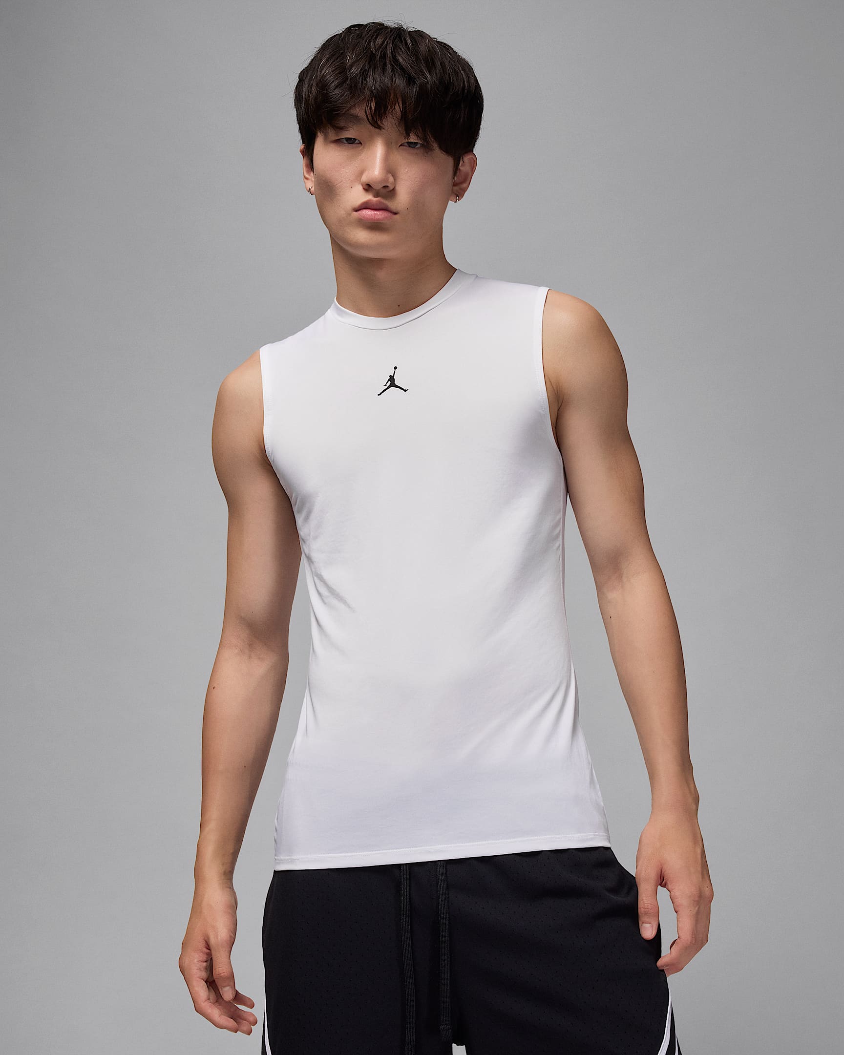 Jordan Sport Camiseta base de tirantes sin mangas Dri-FIT para hombre - Blanco/Negro