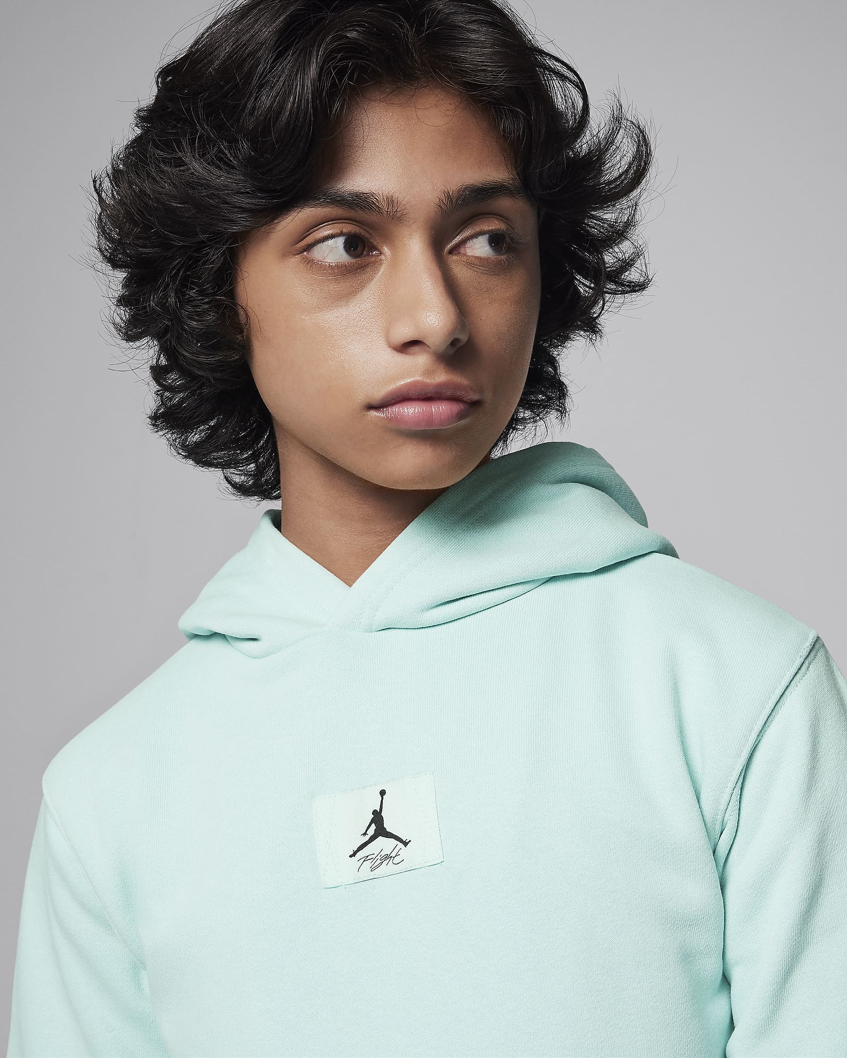 Jordan MJ Flight Older Kids' Fleece Pullover Hoodie - Light Dew