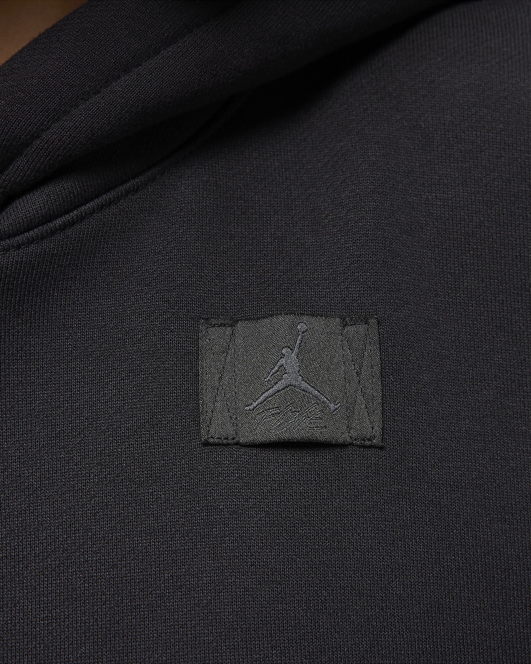 Jordan Flight Fleece Women's Satin-Lined Pullover Hoodie - Black/Dark Smoke Grey