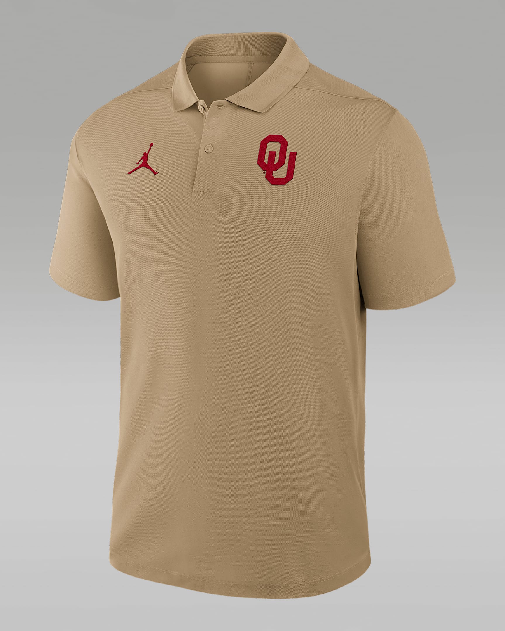 Oklahoma Primetime Victory Primary Logo Men's Nike Dri-FIT College Polo - Tan/Beige